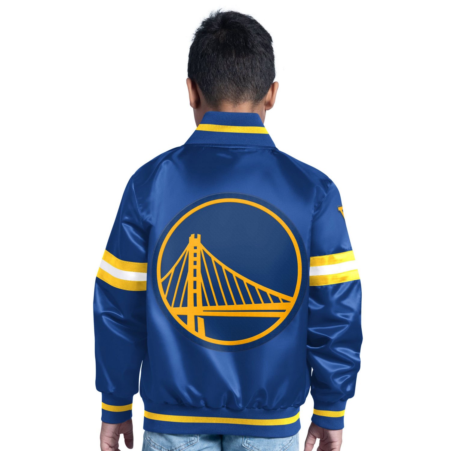 Starter Boys' Golden State Warriors Scrimmage Full Snap Varsity Jacket - view number 2