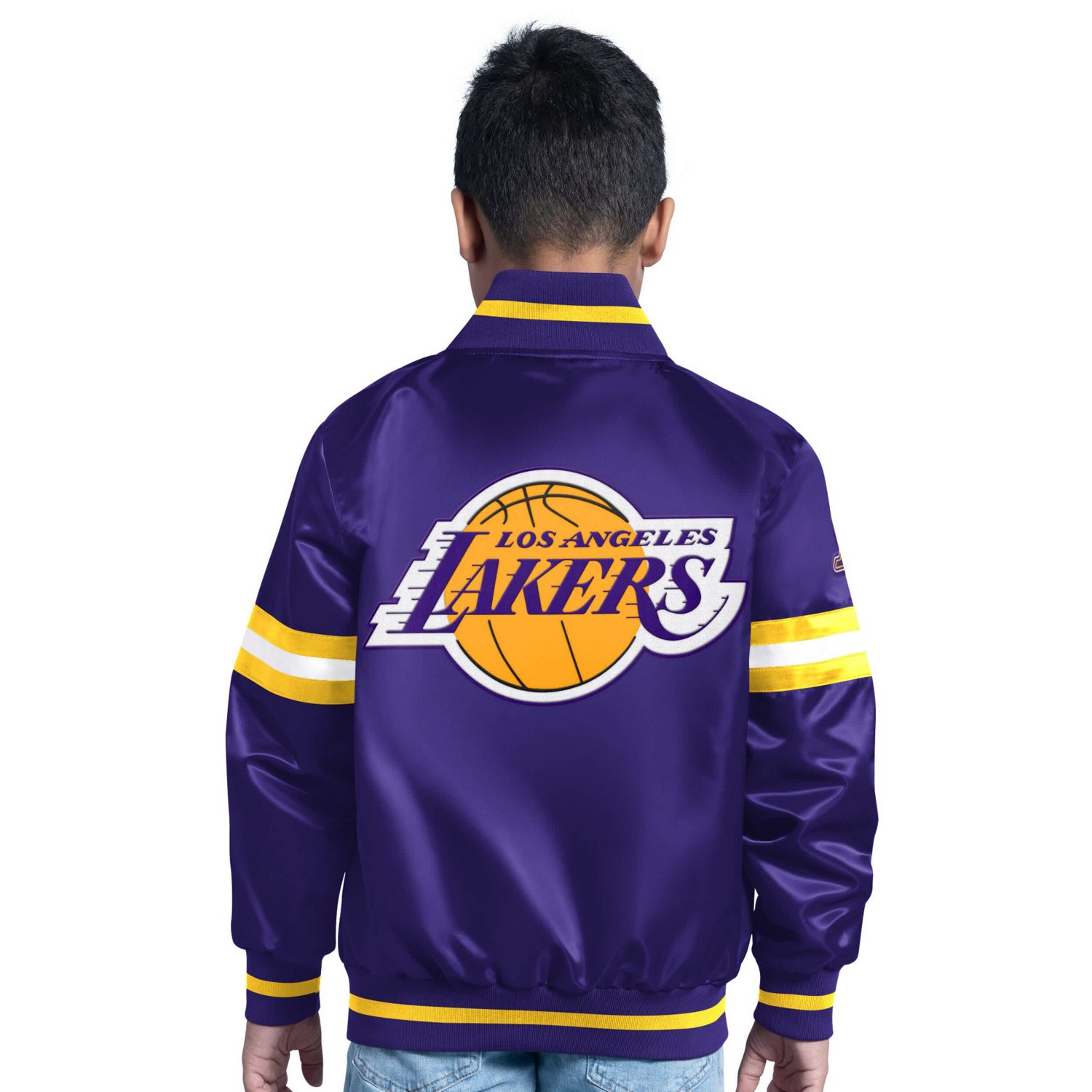 Starter Boys' Los Angeles Lakers Scrimmage Full Snap Varsity Jacket