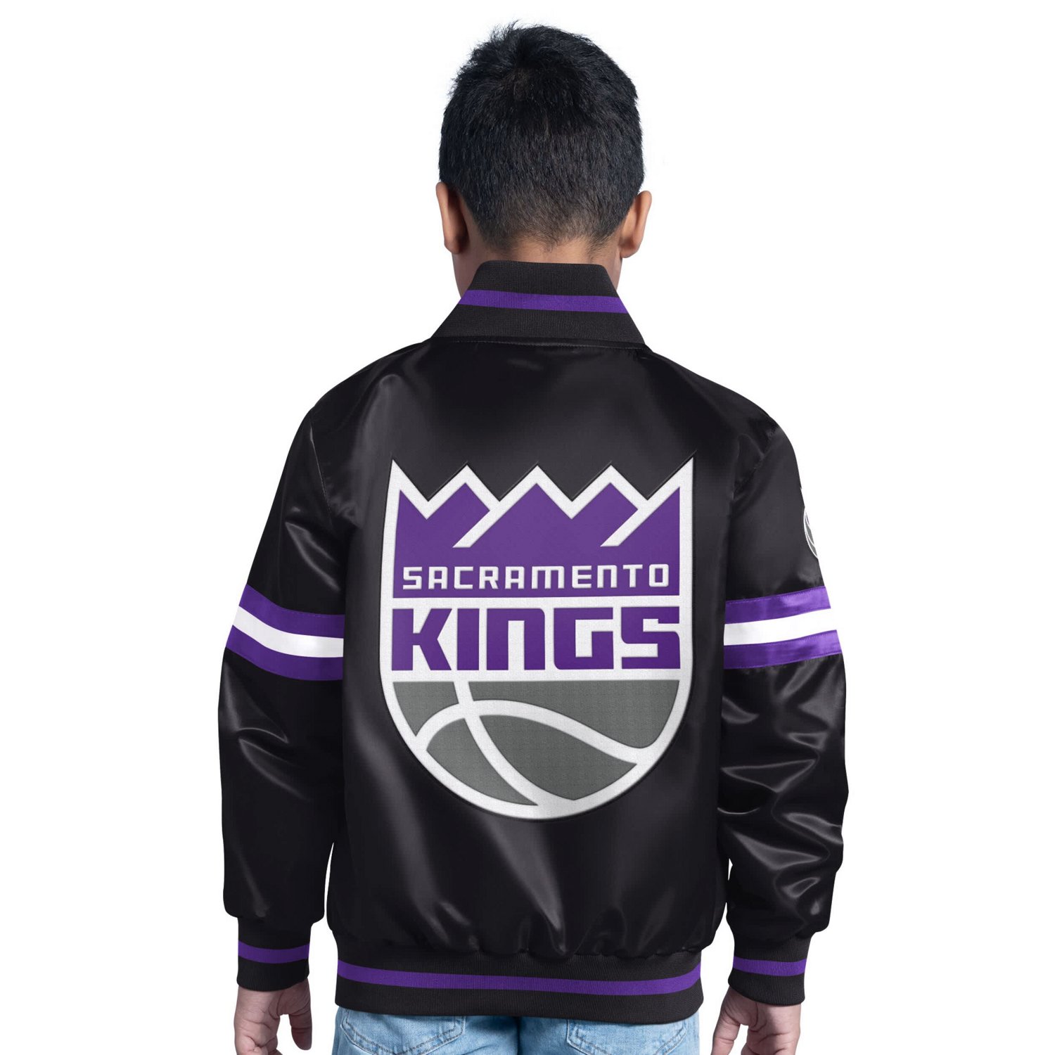 Starter Boys' Sacramento Kings Scrimmage Full Snap Varsity Jacket - view number 2