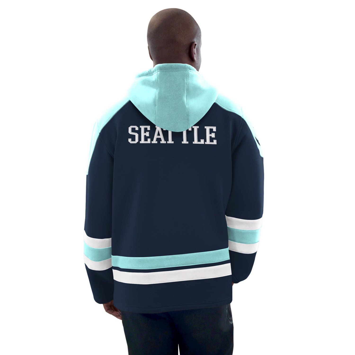 Starter Deep Sea Light Seattle Kraken Hockey Pullover Hoodie                                                                     - view number 2