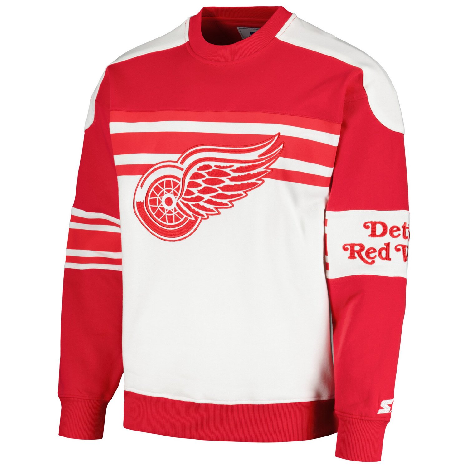 Starter Detroit Red Wings Defense Fleece Crewneck Pullover Sweatshirt - view number 2