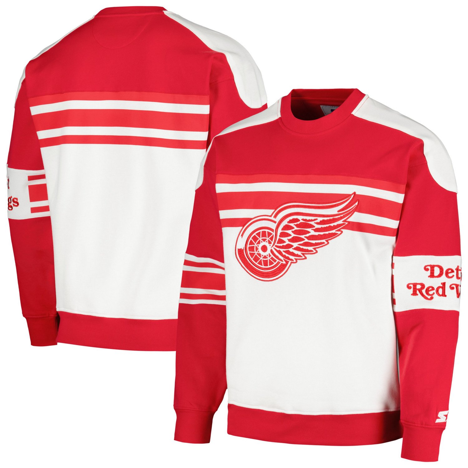 Starter Detroit Red Wings Defense Fleece Crewneck Pullover Sweatshirt - view number 1
