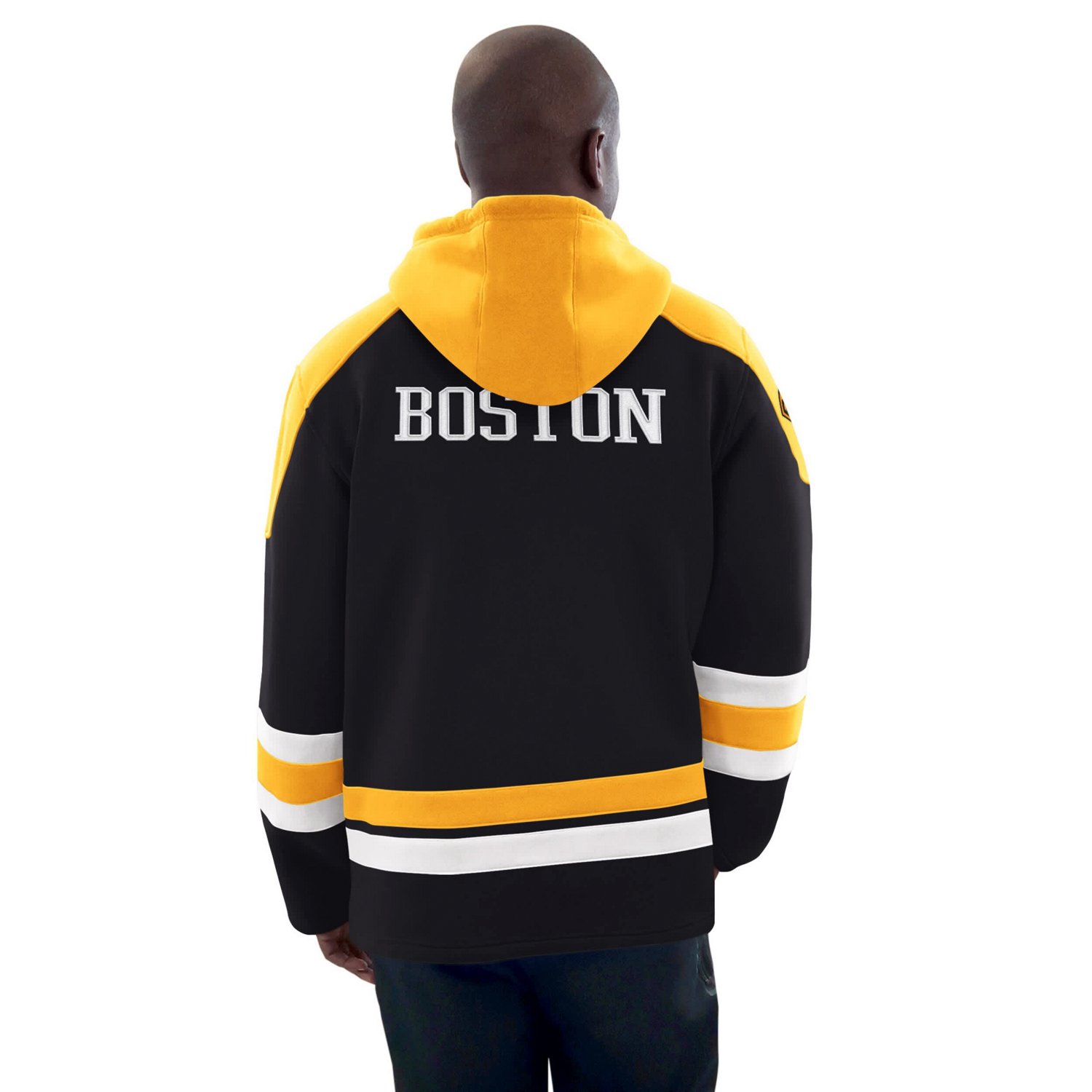 Starter Gold Boston Bruins Hockey Pullover Hoodie                                                                                - view number 2