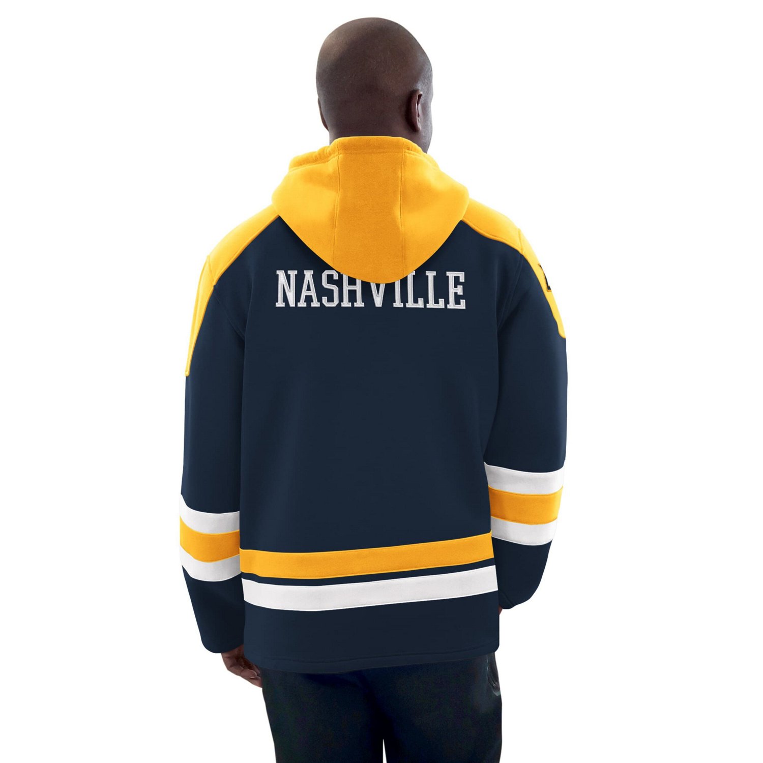 Starter Gold Nashville Predators Hockey Pullover Hoodie - view number 2