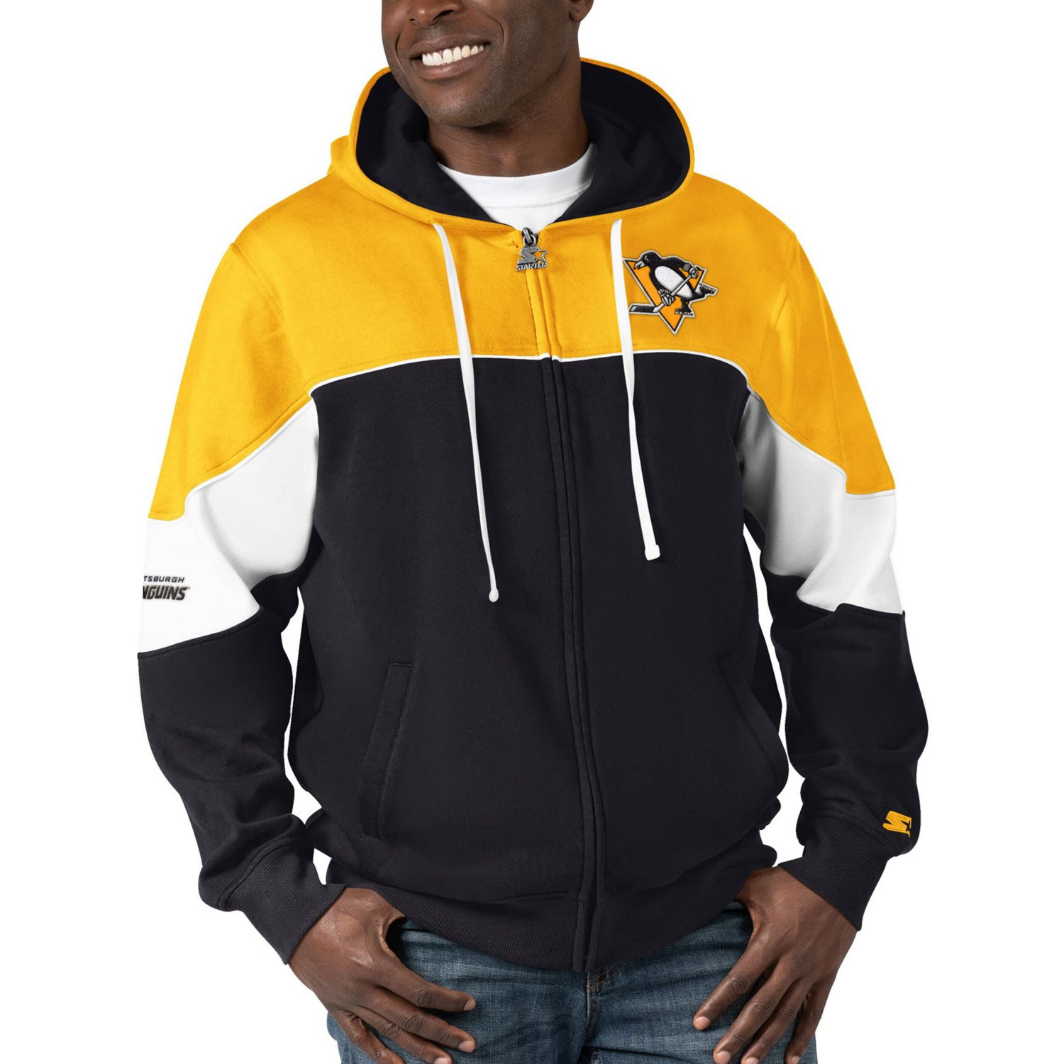 Starter Gold Pittsburgh Penguins Power Forward Full-Zip Hoodie
