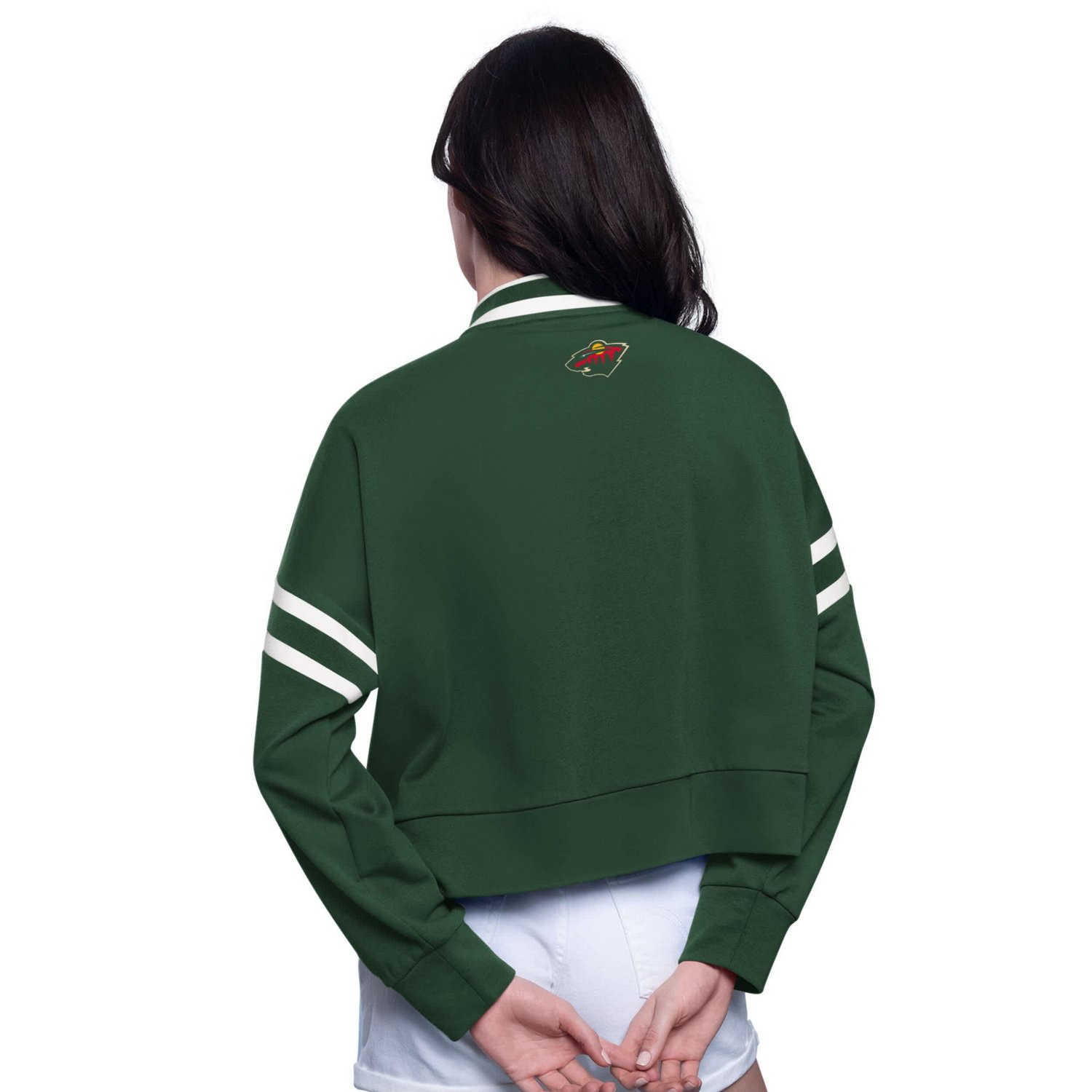 Starter Minnesota Wild Power Play Cropped Pullover Sweatshirt - view number 2