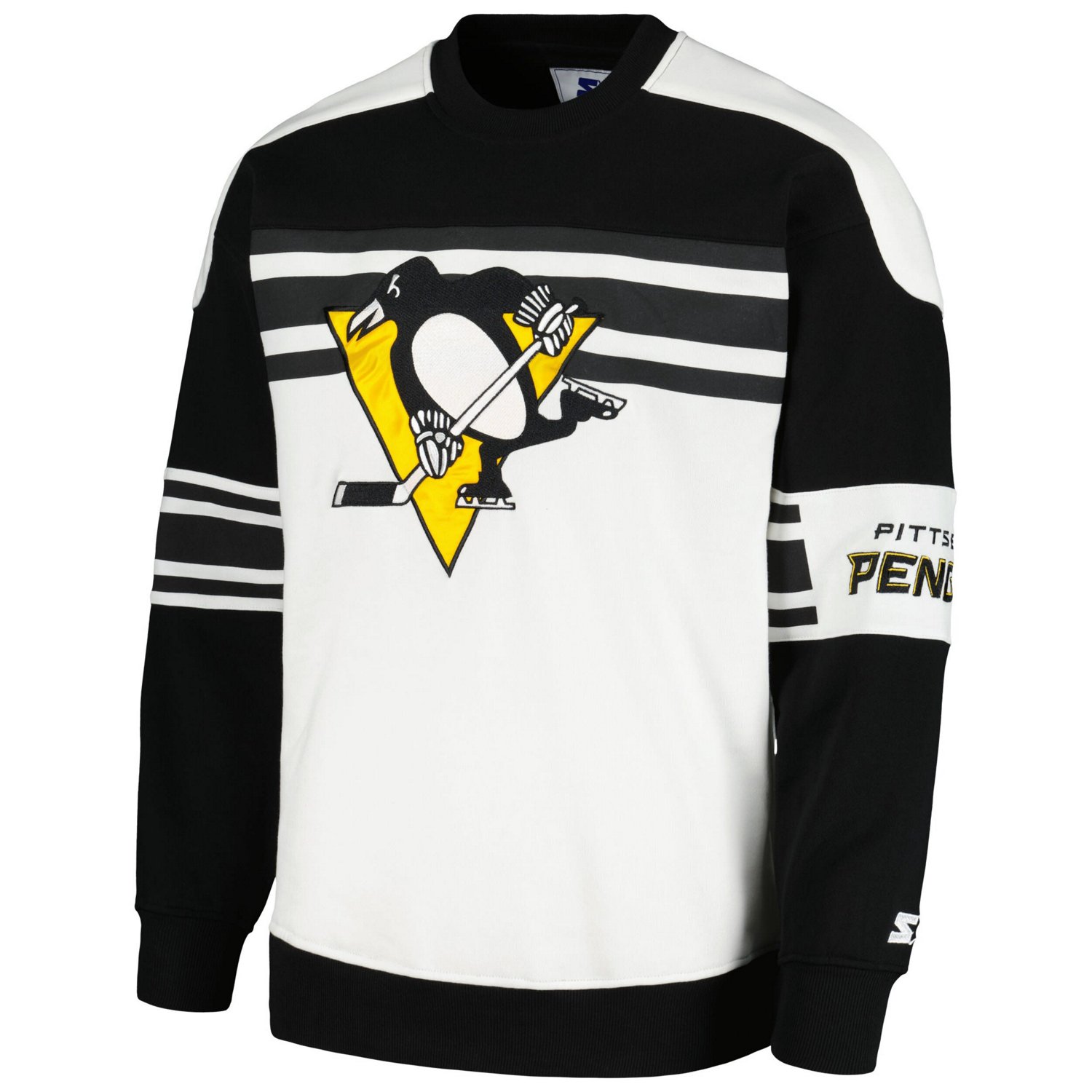 Starter Pittsburgh Penguins Defense Fleece Crewneck Pullover Sweatshirt