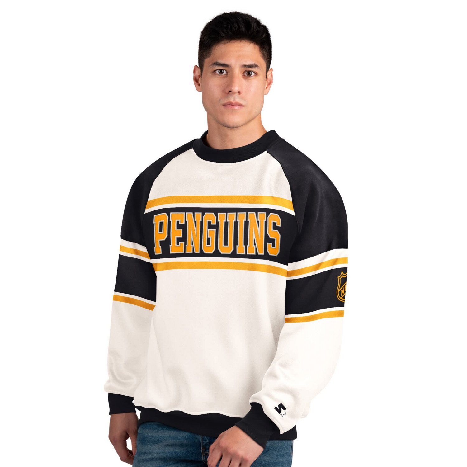 Starter Pittsburgh Penguins Defense Fleece Crewneck Sweatshirt