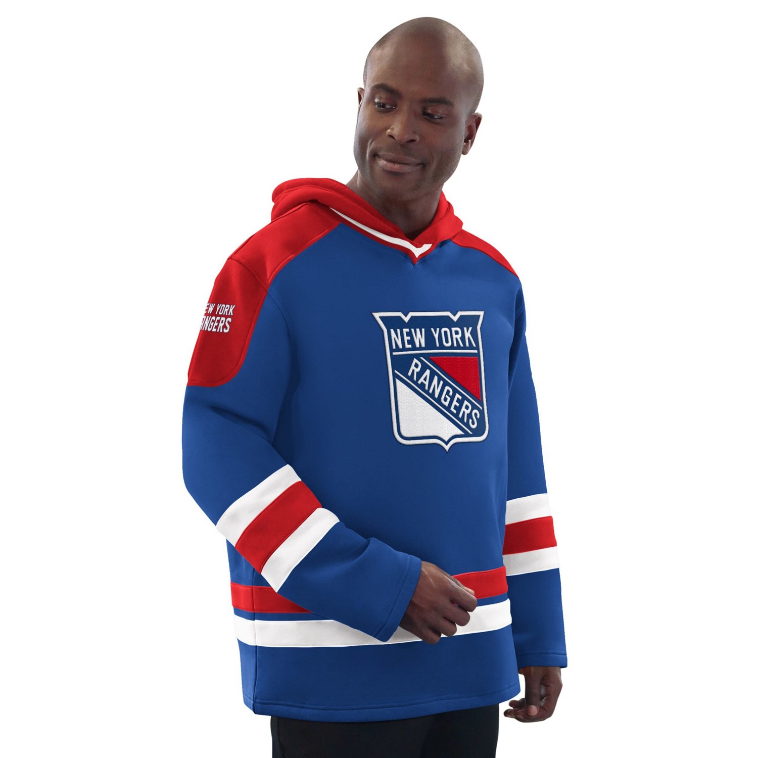 Starter Red New York Rangers Hockey Pullover Hoodie                                                                              - view number 1