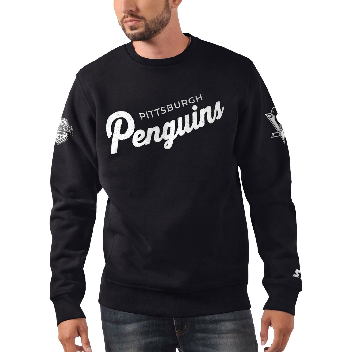 Starter x NHL Ice Pittsburgh Penguins Cross Check Pullover Sweatshirt