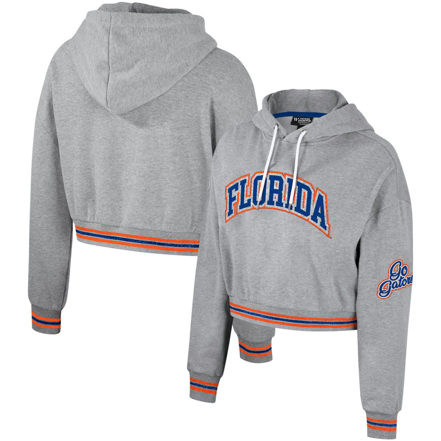 The Wild Collective Florida Gators Cropped Shimmer Pullover Hoodie