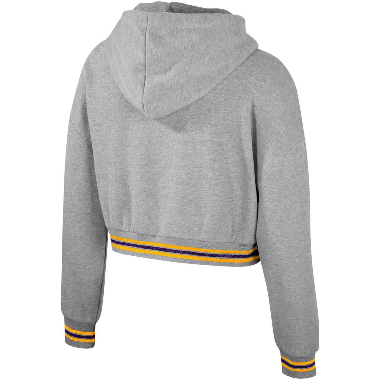 The Wild Collective LSU Tigers Cropped Shimmer Pullover Hoodie - view number 3
