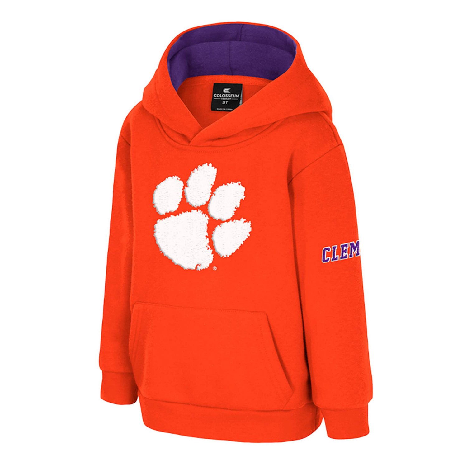 Toddler Colosseum Clemson Tigers Big Logo Volume Fleece Pullover Hoodie - view number 2