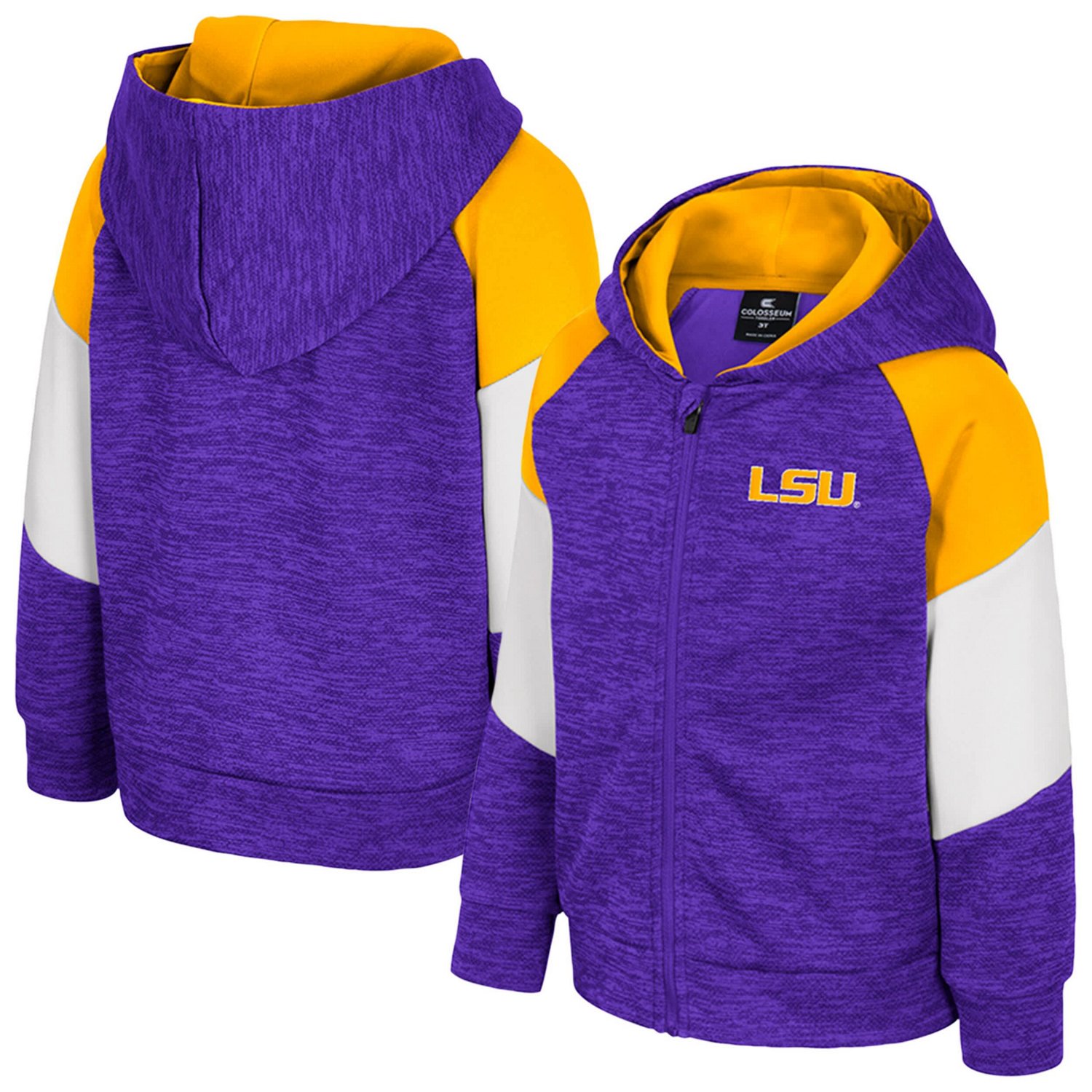Toddler Colosseum LSU Tigers Spirit Hollow Full-Zip Hoodie