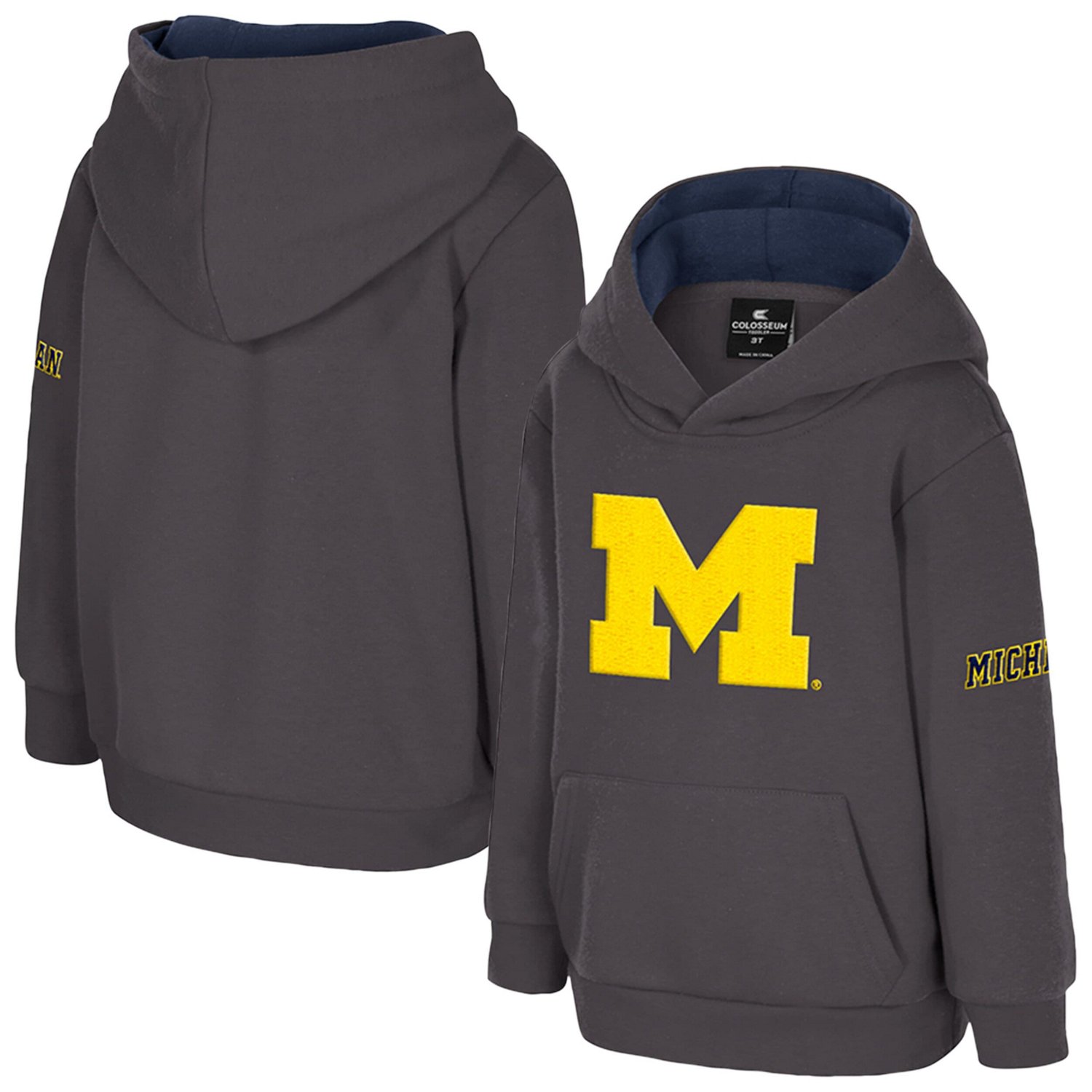 Toddler Colosseum Michigan Wolverines Big Logo Volume Fleece Pullover Hoodie