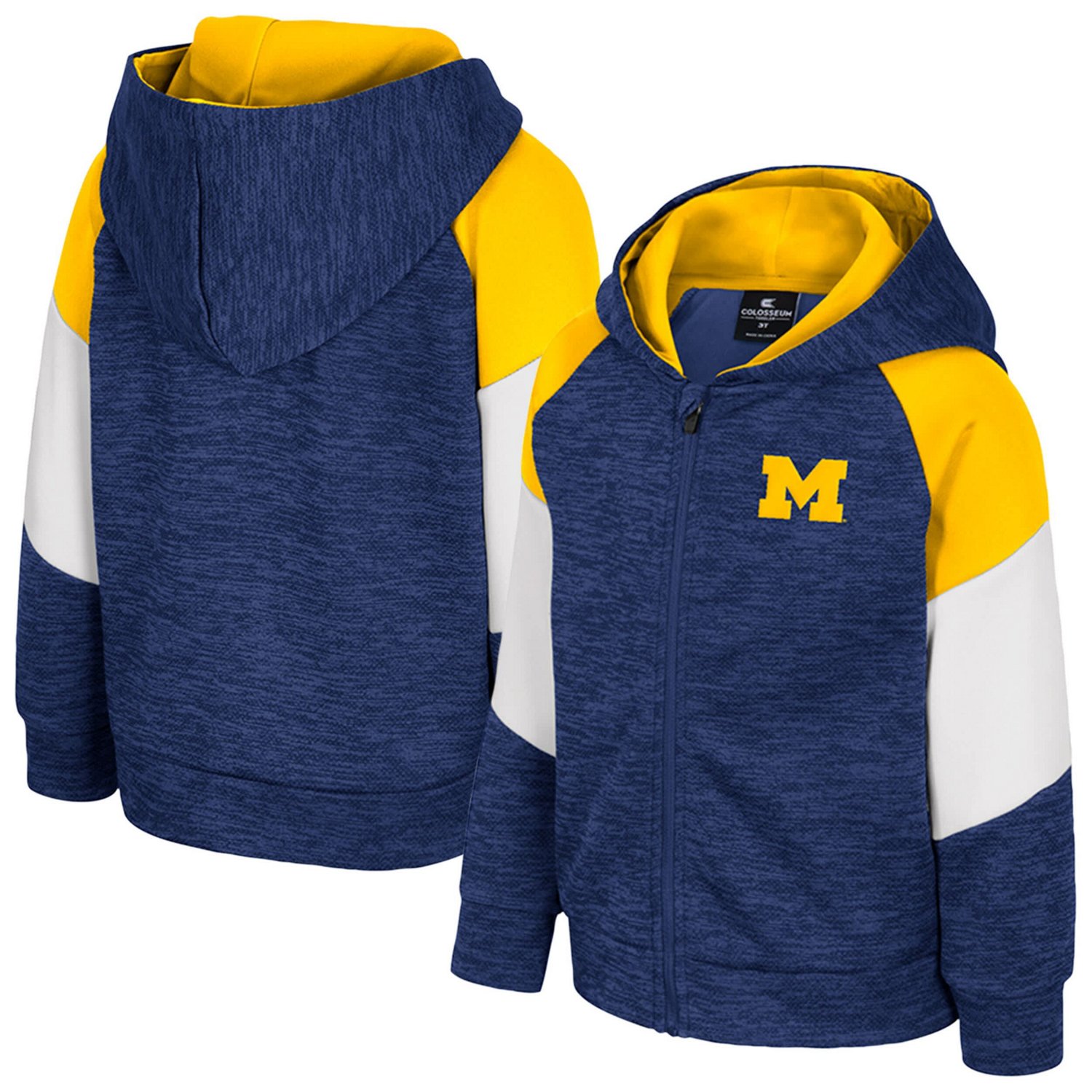 Toddler Colosseum Michigan Wolverines Spirit Hollow Full-Zip Hoodie