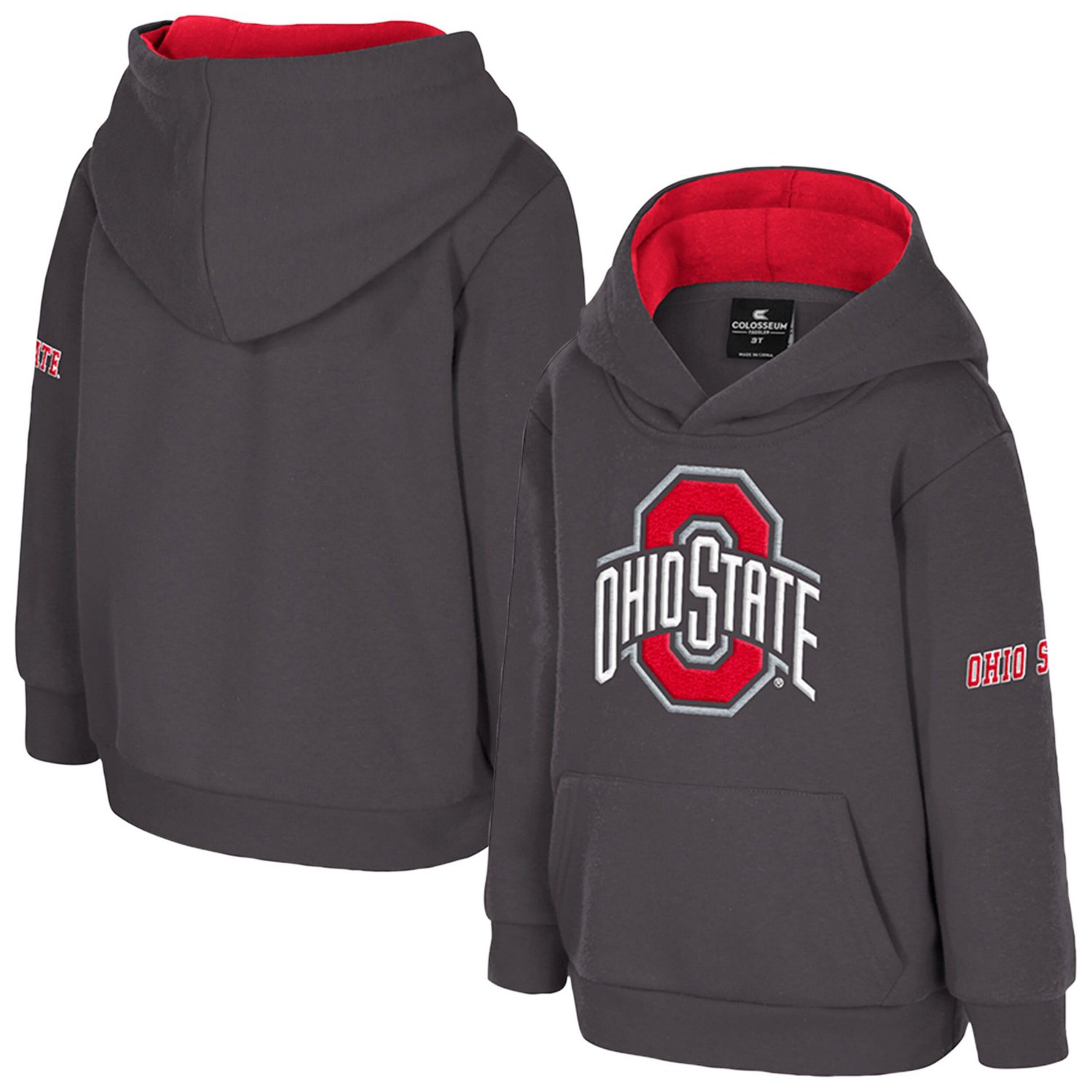 Toddler Colosseum Ohio State Buckeyes Big Logo Volume Fleece Pullover Hoodie - view number 1
