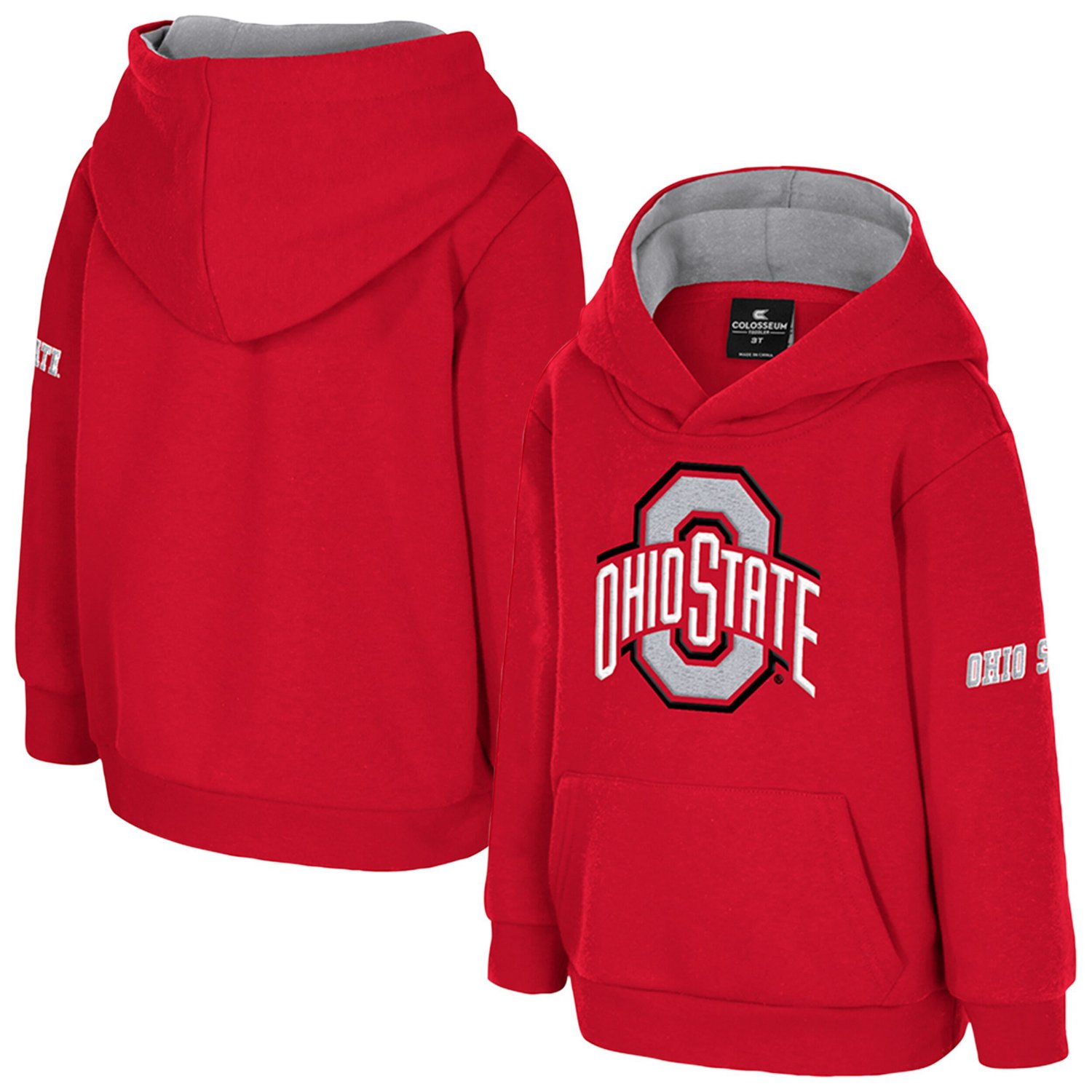 Toddler Colosseum Ohio State Buckeyes Big Logo Volume Fleece Pullover Hoodie - view number 1