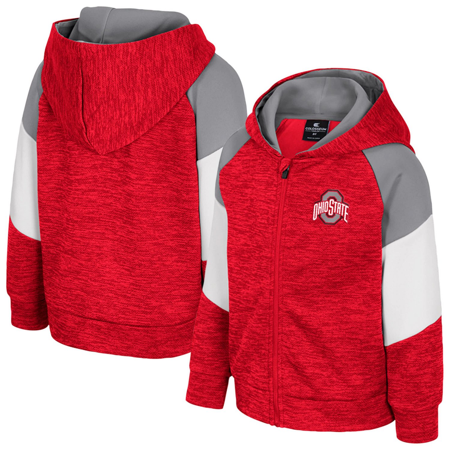 Toddler Colosseum Ohio State Buckeyes Spirit Hollow Full-Zip Hoodie