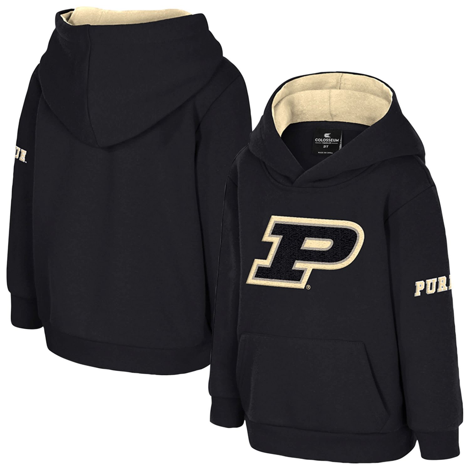 Toddler Colosseum Purdue Boilermakers Big Logo Volume Fleece Pullover Hoodie