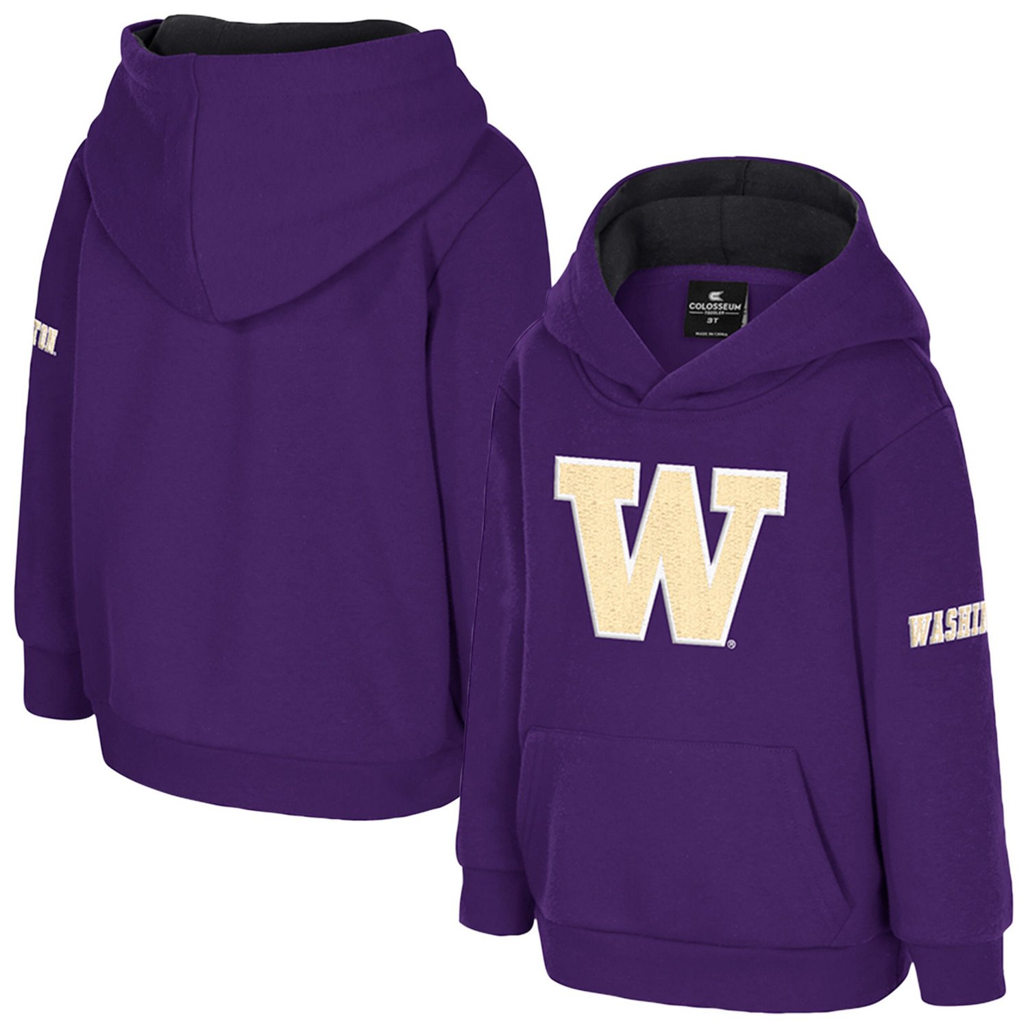 Toddler Colosseum Washington Huskies Big Logo Volume Fleece Pullover Hoodie - view number 1