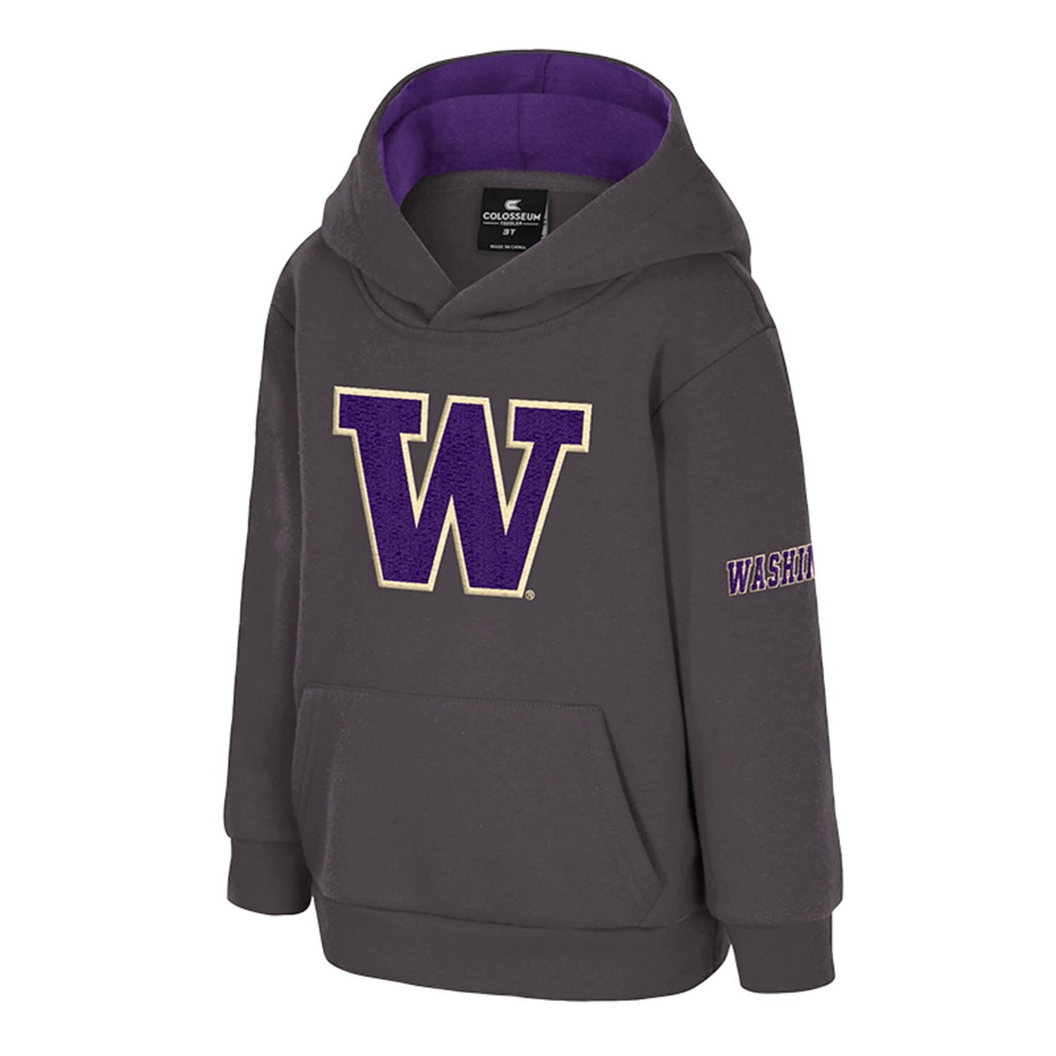 Toddler Colosseum Washington Huskies Big Logo Volume Fleece Pullover Hoodie - view number 2