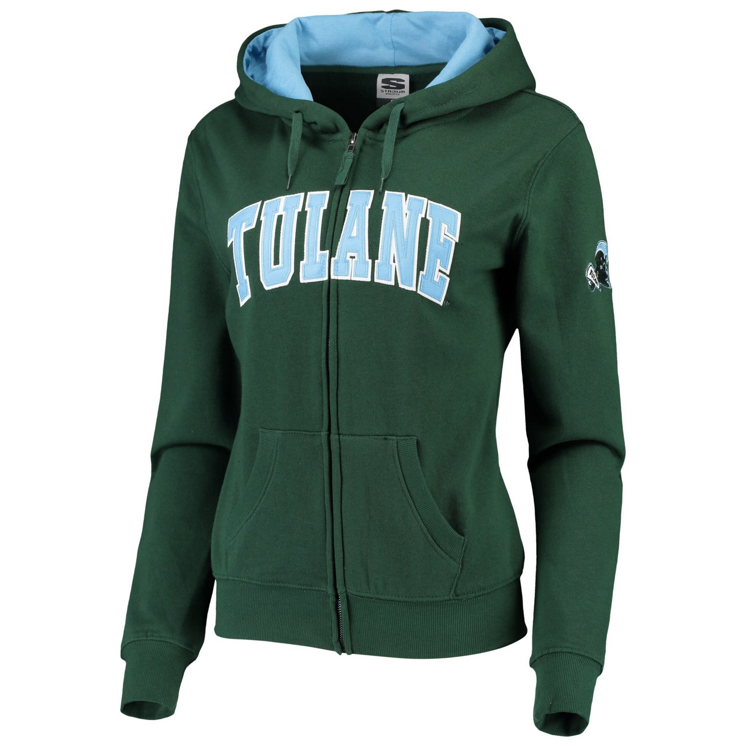 Tulane Wave Arched Name Full-Zip Hoodie - view number 2
