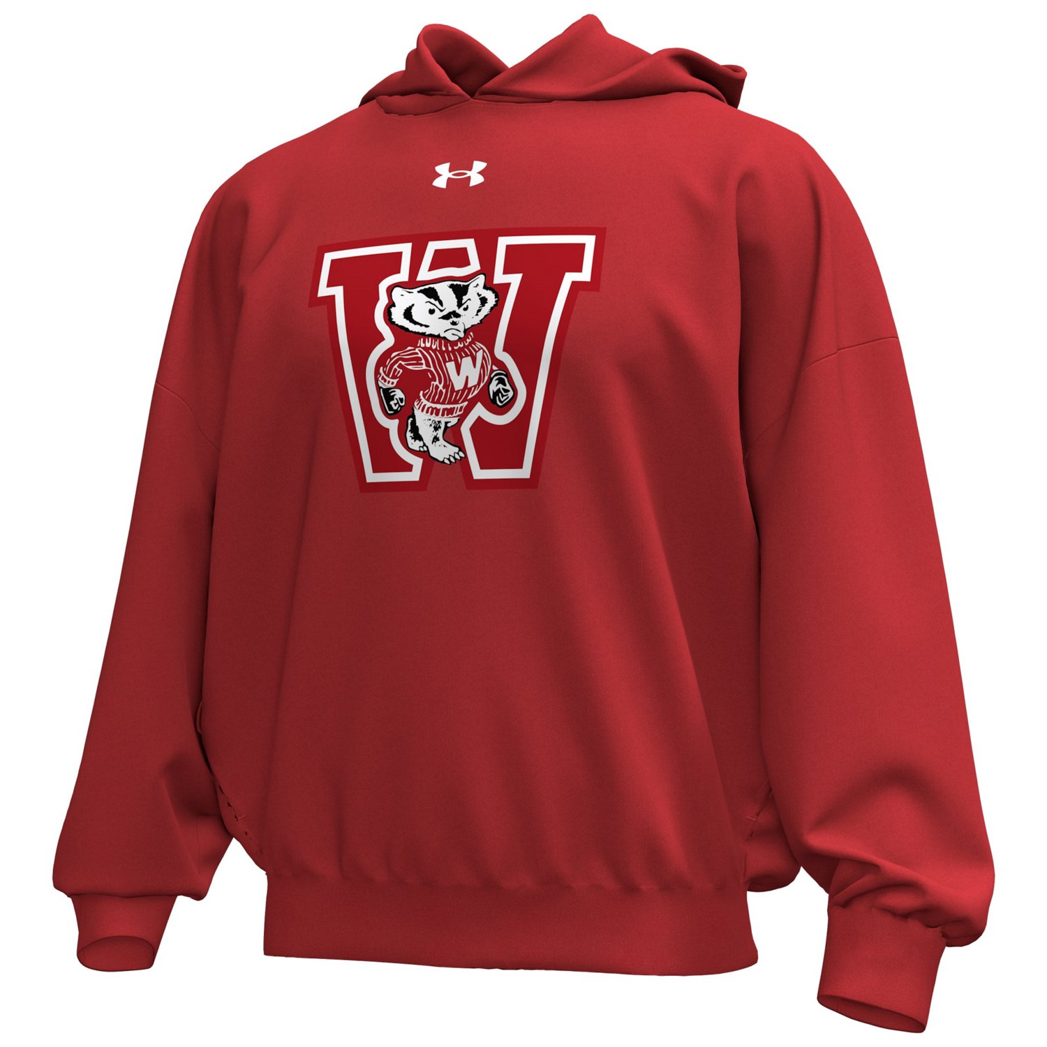 Under Armour Wisconsin Badgers Throwback Icon Fleece Pullover Hoodie - view number 2