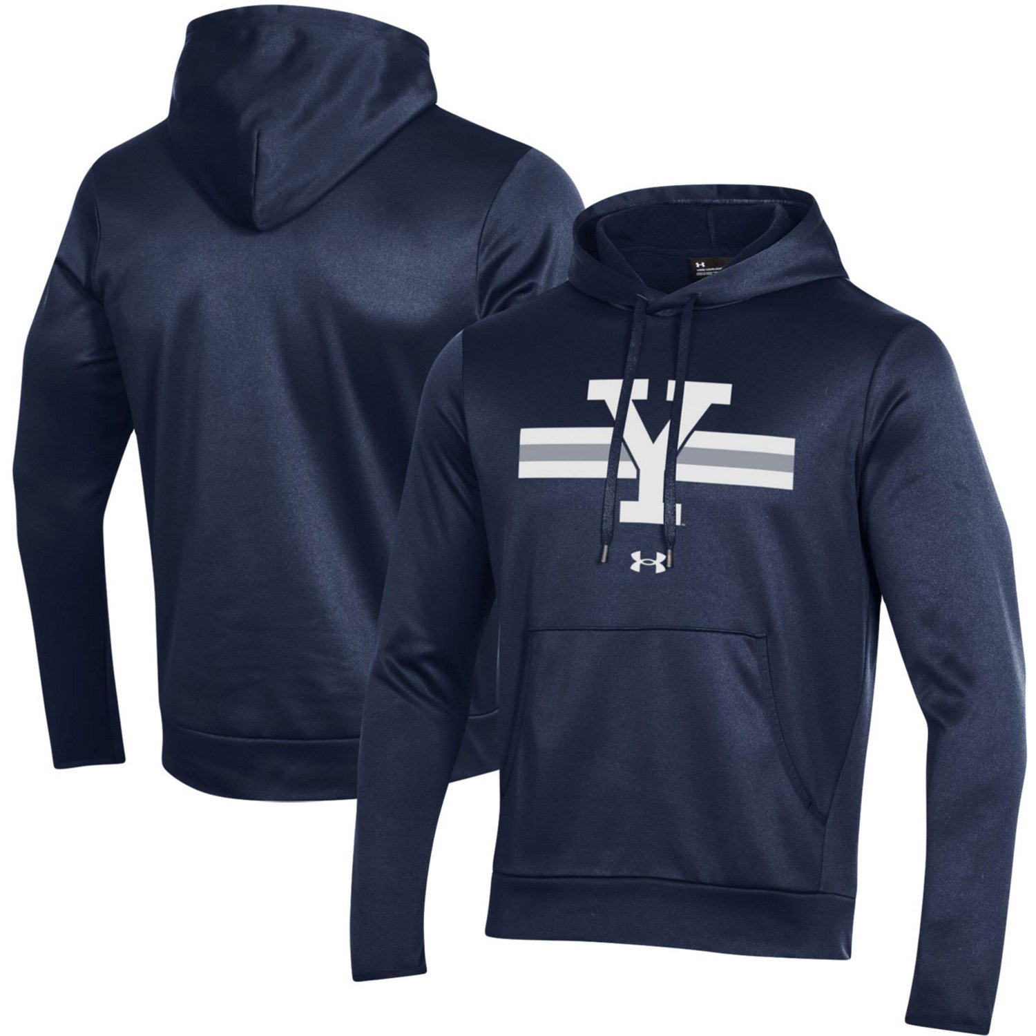 Under Armour Yale Bulldogs Logo Stripe Fleece Pullover Hoodie