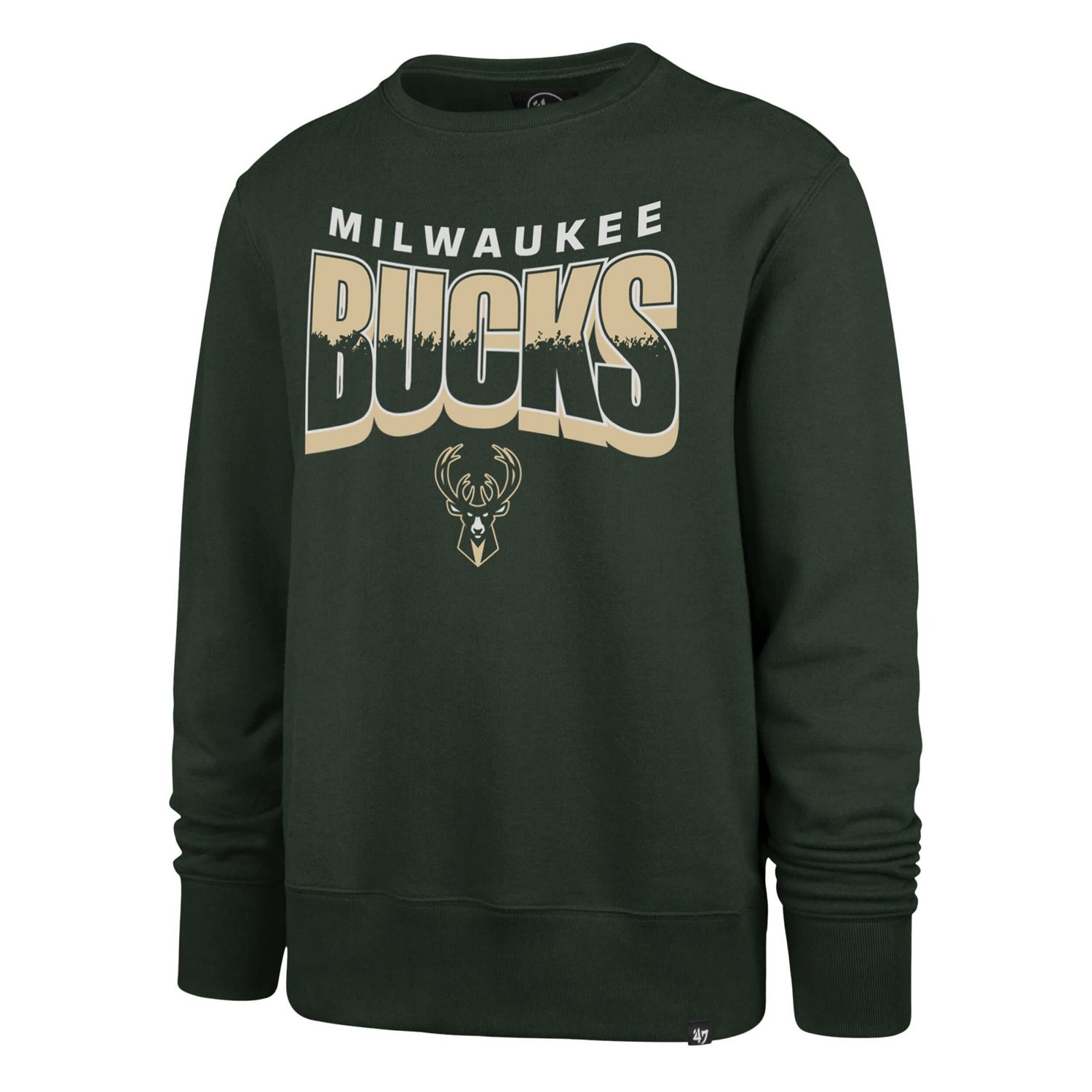 Unisex '47 Hunter Milwaukee Bucks Brush By Headline Crewneck Sweatshirt - view number 2