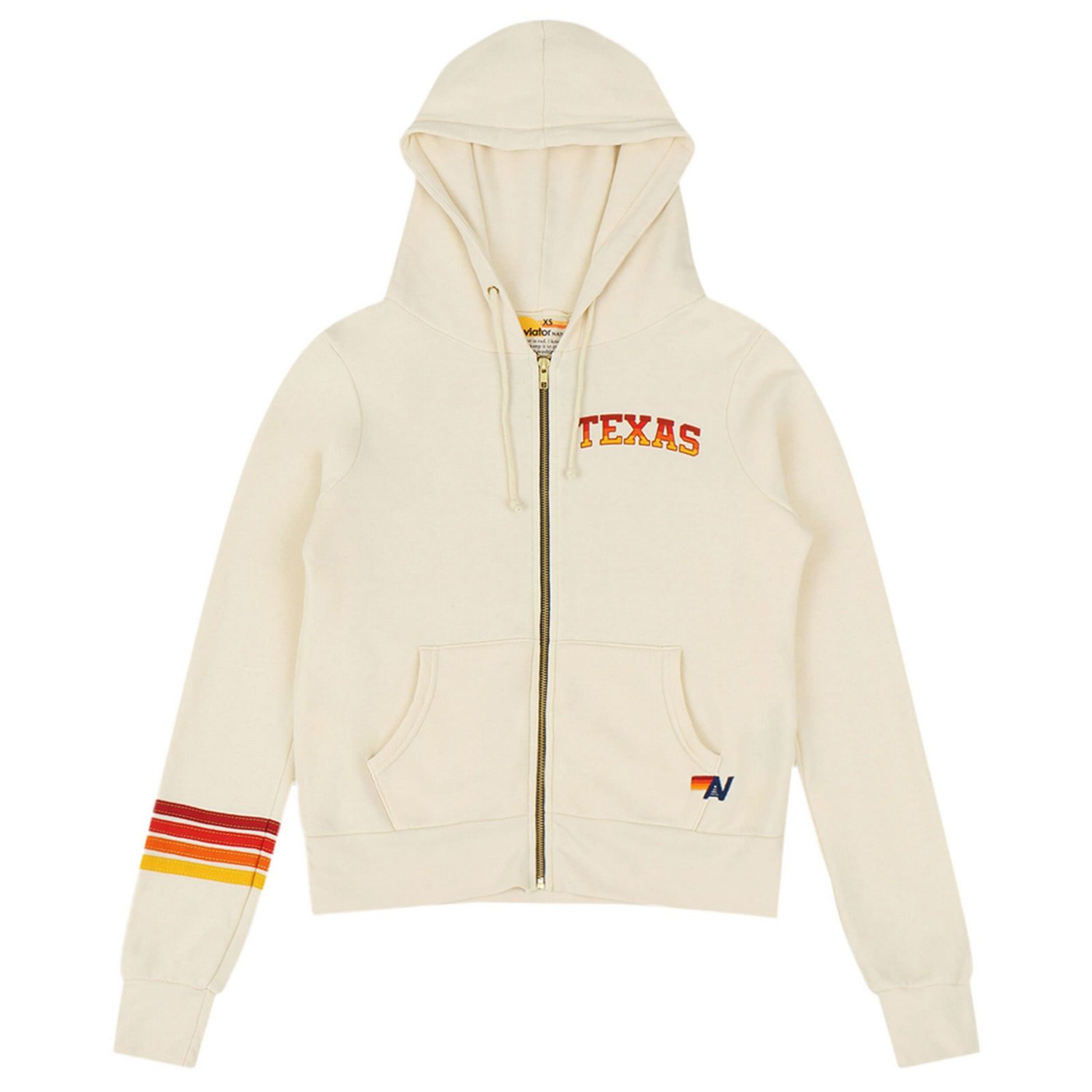 Unisex Aviator Nation Texas Longhorns Hook Em Tri-Blend Full-Zip Hoodie - view number 2