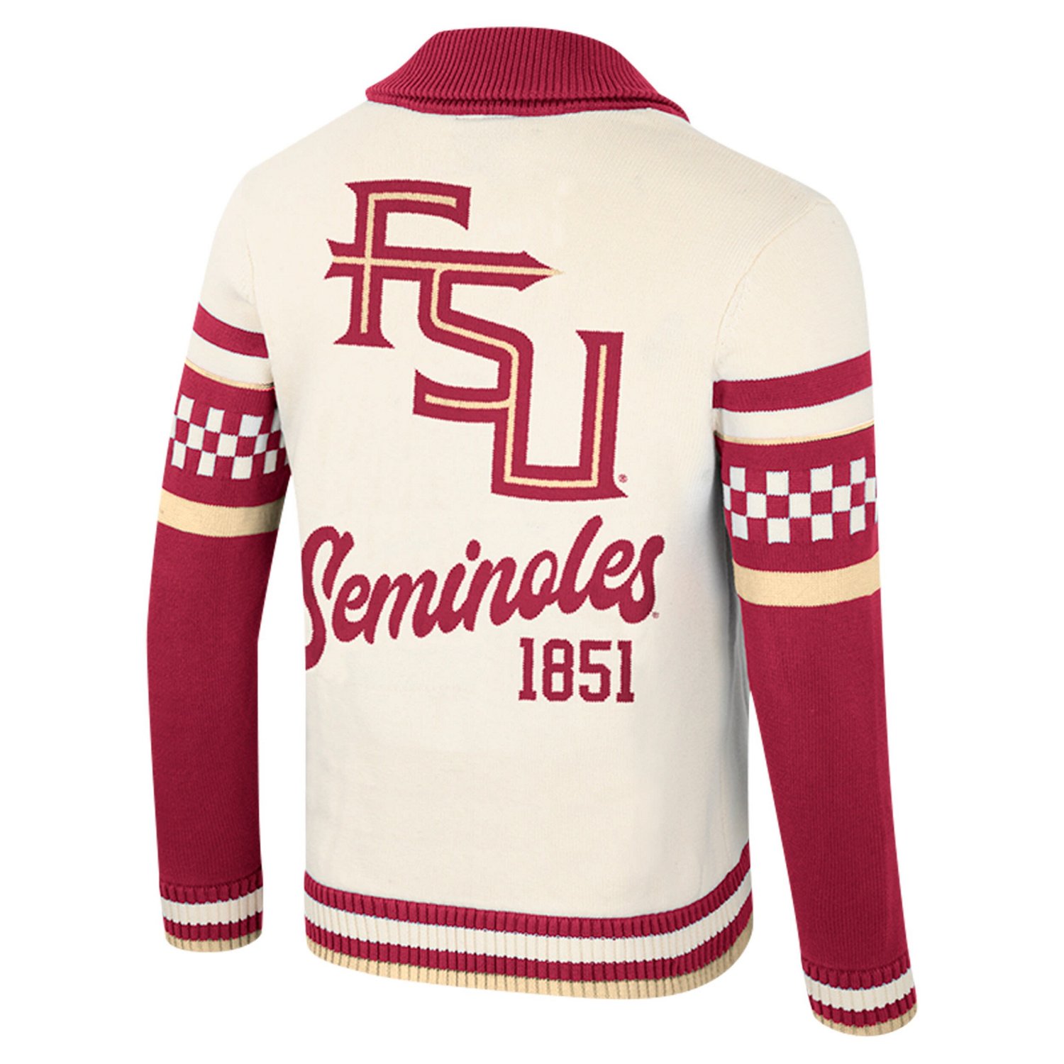 Unisex Colosseum Florida State Seminoles Wild Collective Button-Up Jacquard Sweater