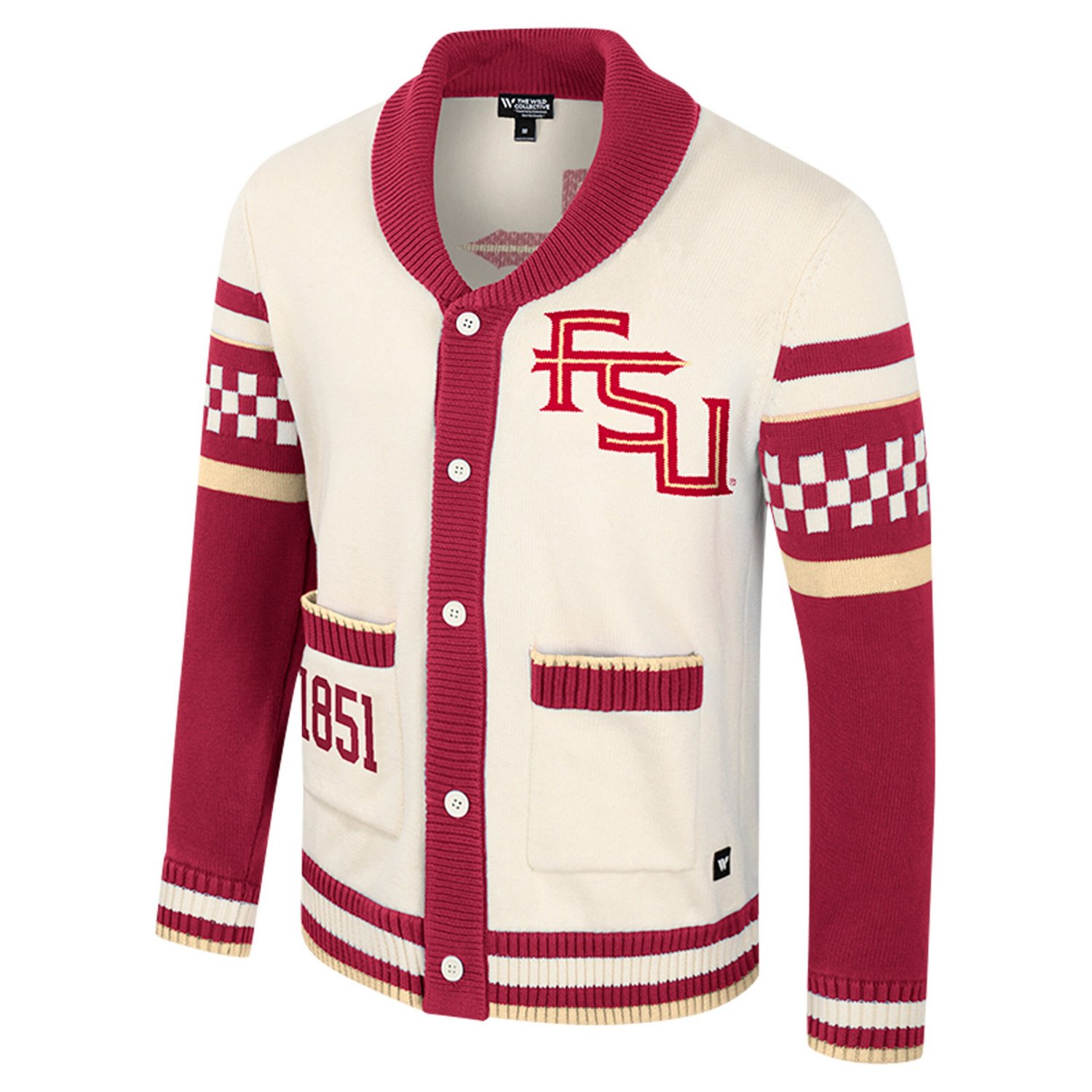 Unisex Colosseum Florida State Seminoles Wild Collective Button-Up Jacquard Sweater