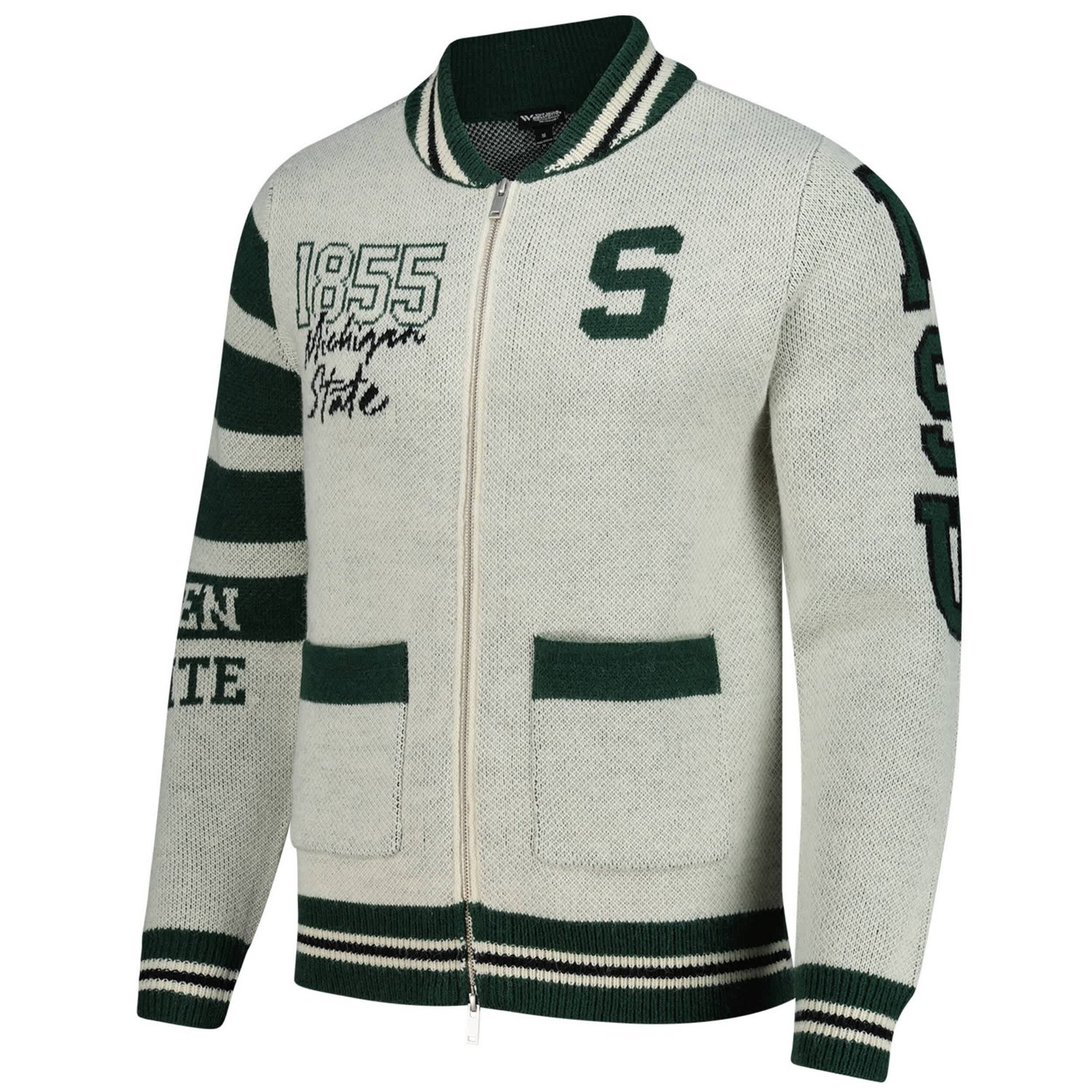 Unisex Colosseum Michigan State Spartans Wild Collective Button-Up Jacquard Sweater - view number 2