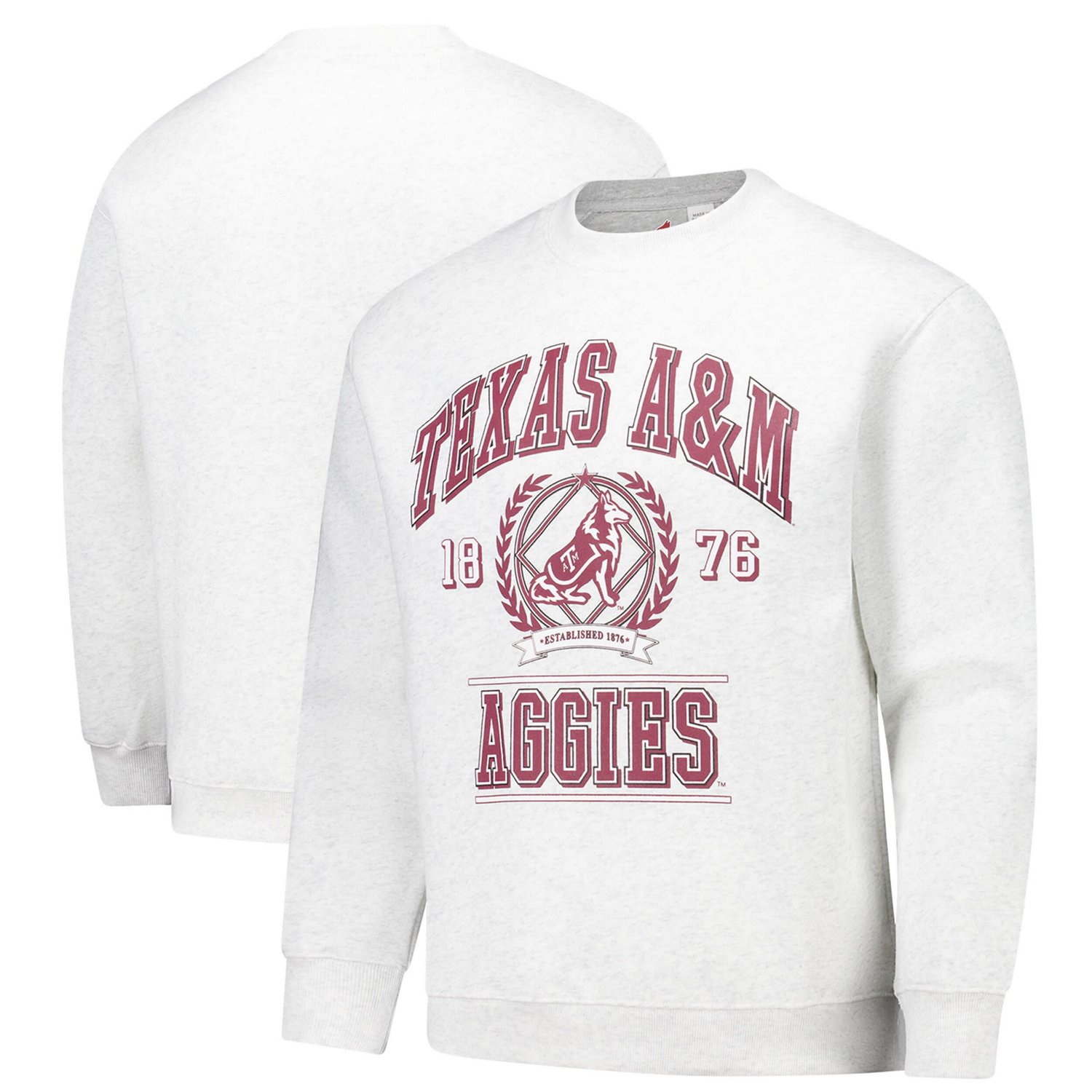 Unisex Established  Co Texas AM Aggies Vintage Crest Pullover Sweatshirt