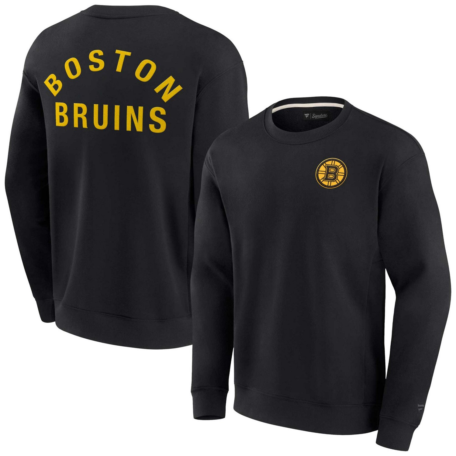 Unisex Fanatics Boston Bruins Super Soft Pullover Crew Sweatshirt