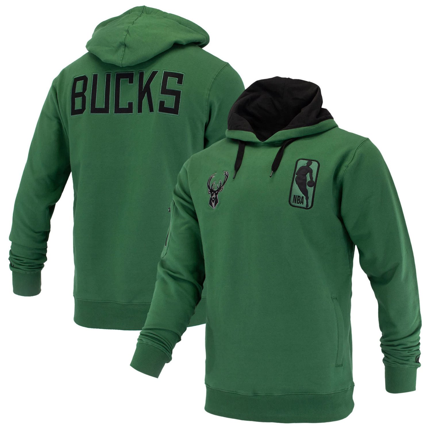 Unisex FISLL Hunter Milwaukee Bucks Logoman Shadow Collection Pullover Hoodie