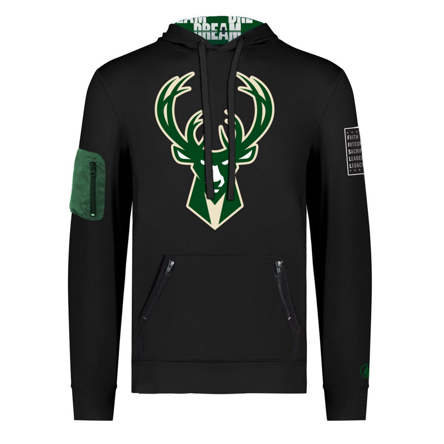 Unisex FISLL x History Collection Milwaukee Bucks Pullover Hoodie - view number 2