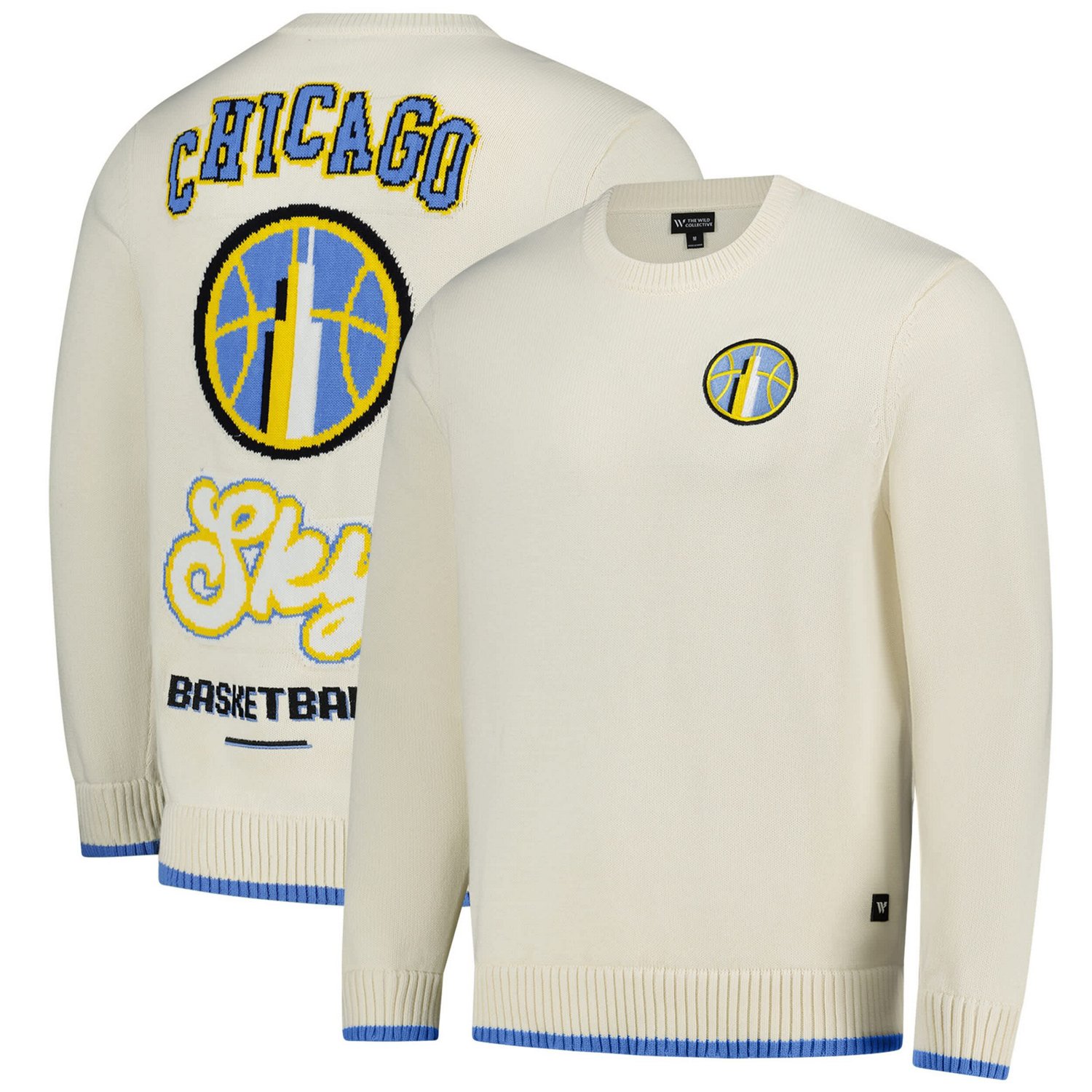 Unisex The Wild Collective Chicago Sky Jacquard Pullover Sweater
