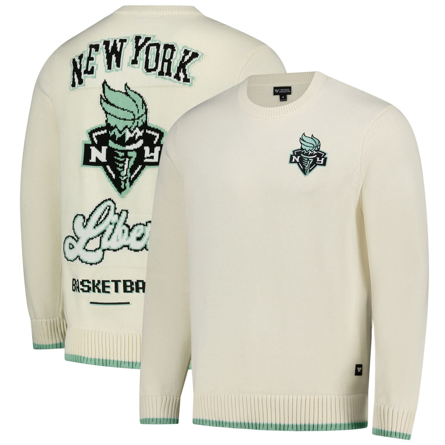 Unisex The Wild Collective New York Liberty Jacquard Pullover Sweater