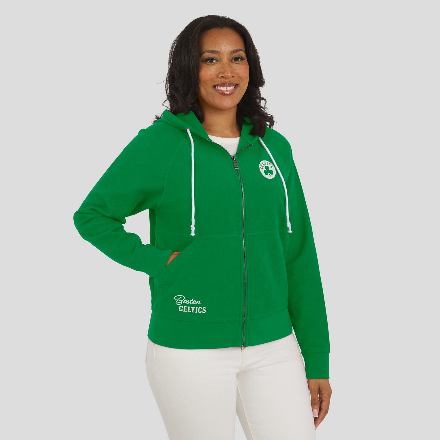 WEAR by Erin Andrews Boston Celtics Vintage Full-Zip Raglan Hoodie - view number 4