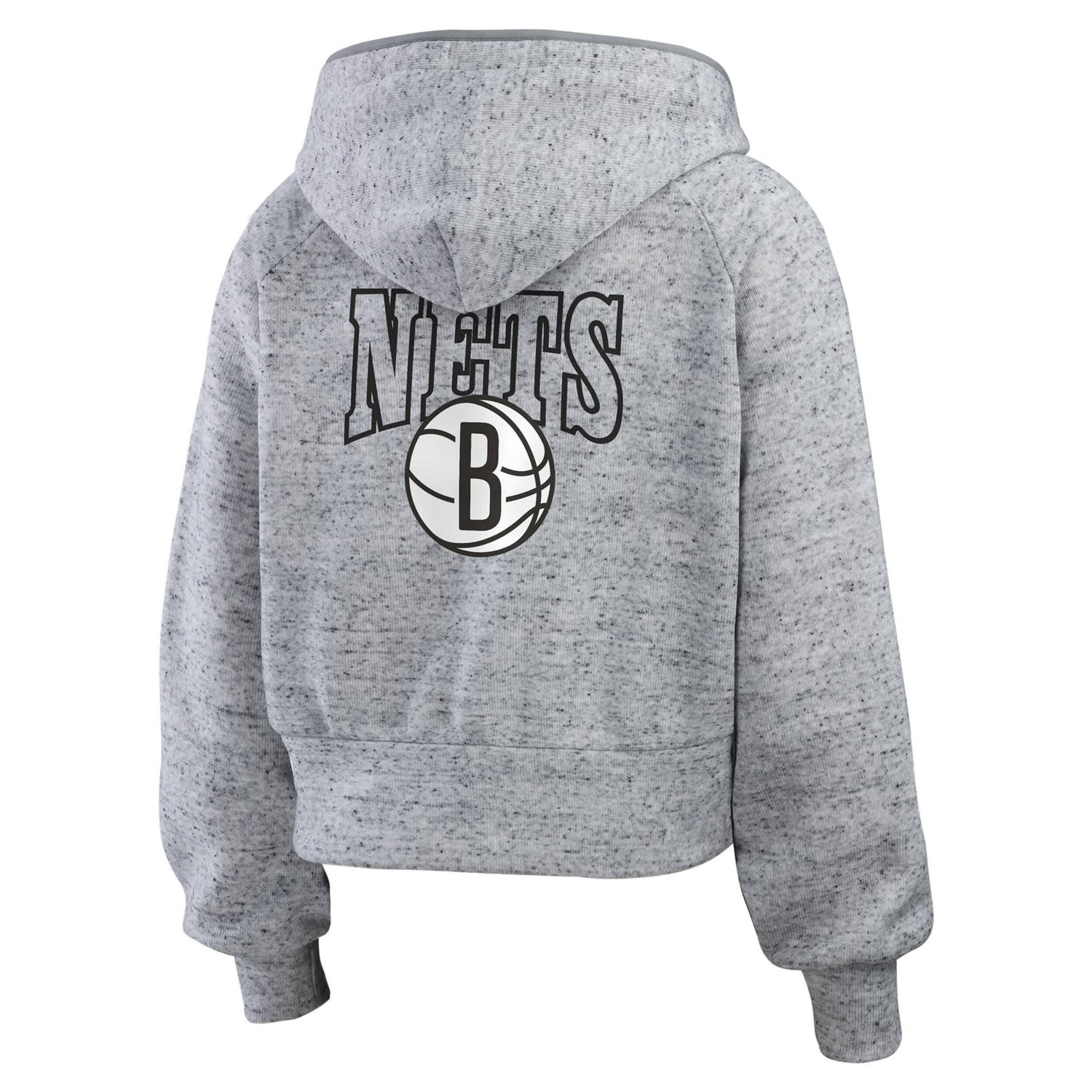 WEAR by Erin Andrews Brooklyn Nets Speckled Radiator Full-Zip Hoodie                                                             - view number 3
