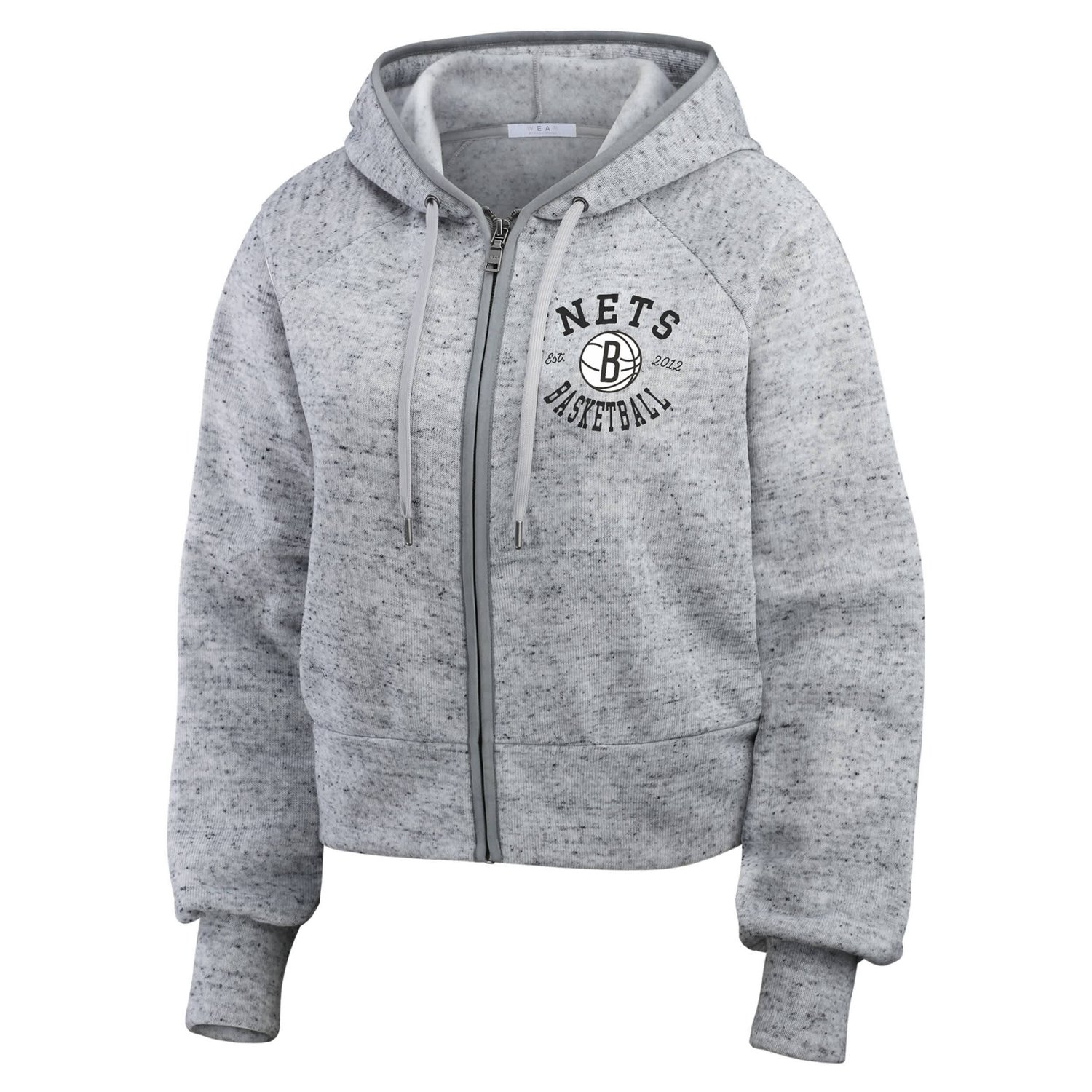 WEAR by Erin Andrews Brooklyn Nets Speckled Radiator Full-Zip Hoodie                                                             - view number 2