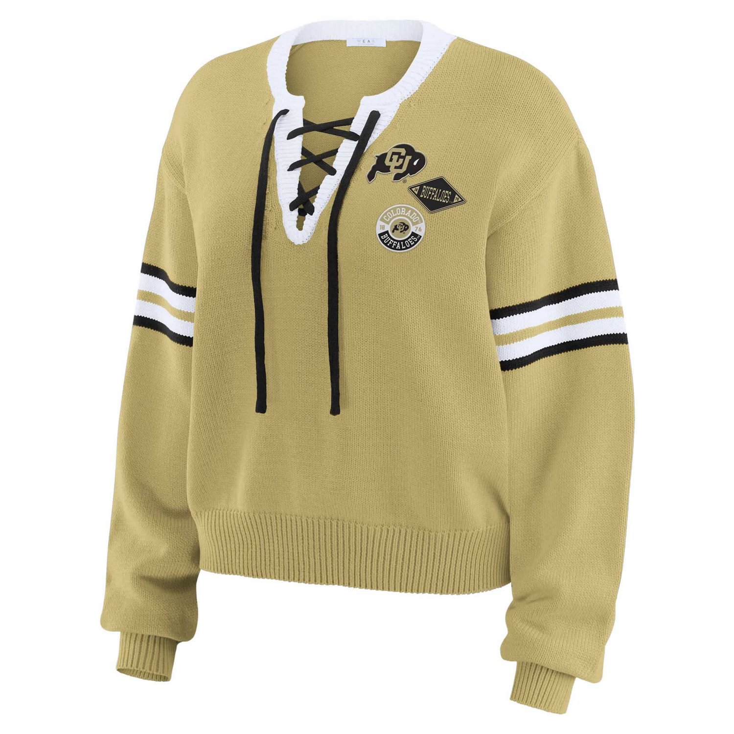 WEAR by Erin Andrews Colorado Buffaloes Lace-Up Pullover Sweater - view number 2