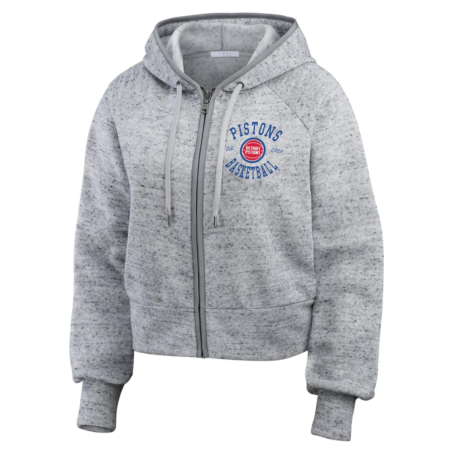 WEAR by Erin Andrews Detroit Pistons Speckled Radiator Full-Zip Hoodie                                                           - view number 2