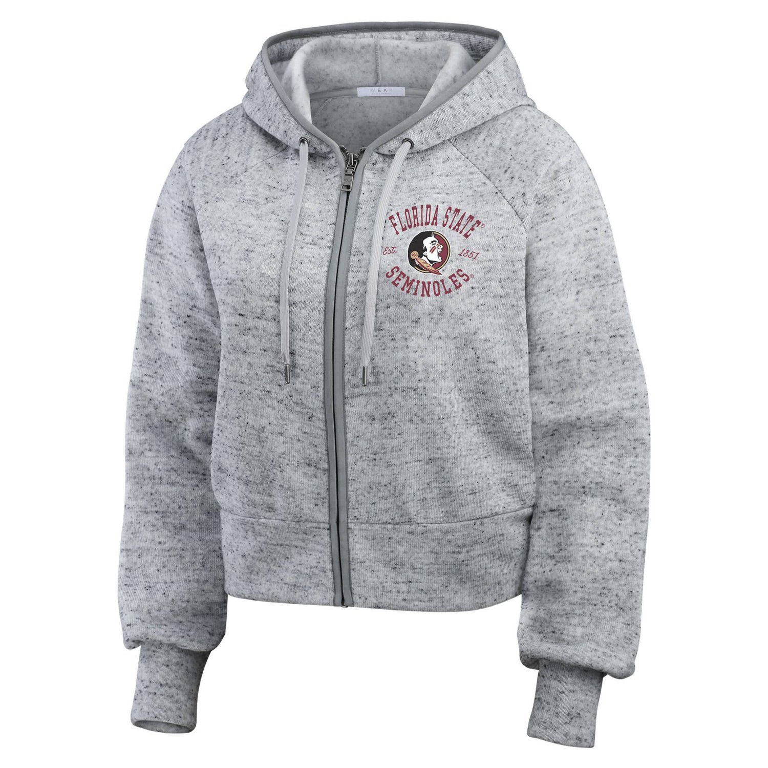 Wear by Erin Andrews Florida State Seminoles Speckle Double-Hit Raglan Full-Zip Hoodie