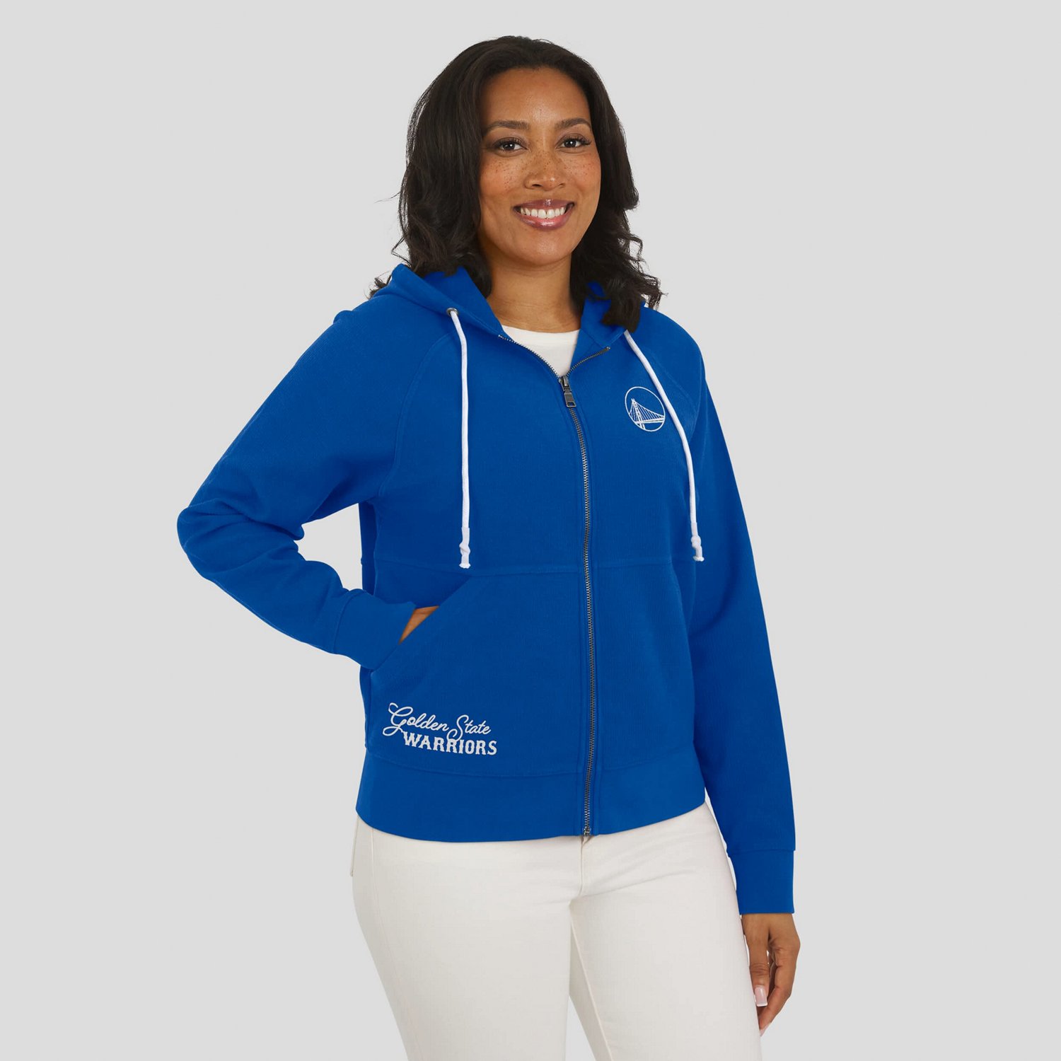 WEAR by Erin Andrews Golden State Warriors Vintage Full-Zip Raglan Hoodie - view number 4