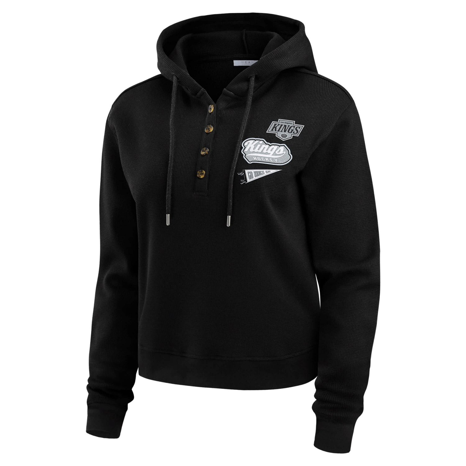 WEAR by Erin Andrews Los Angeles Kings Waffle-Knit Pullover Hoodie                                                               - view number 2