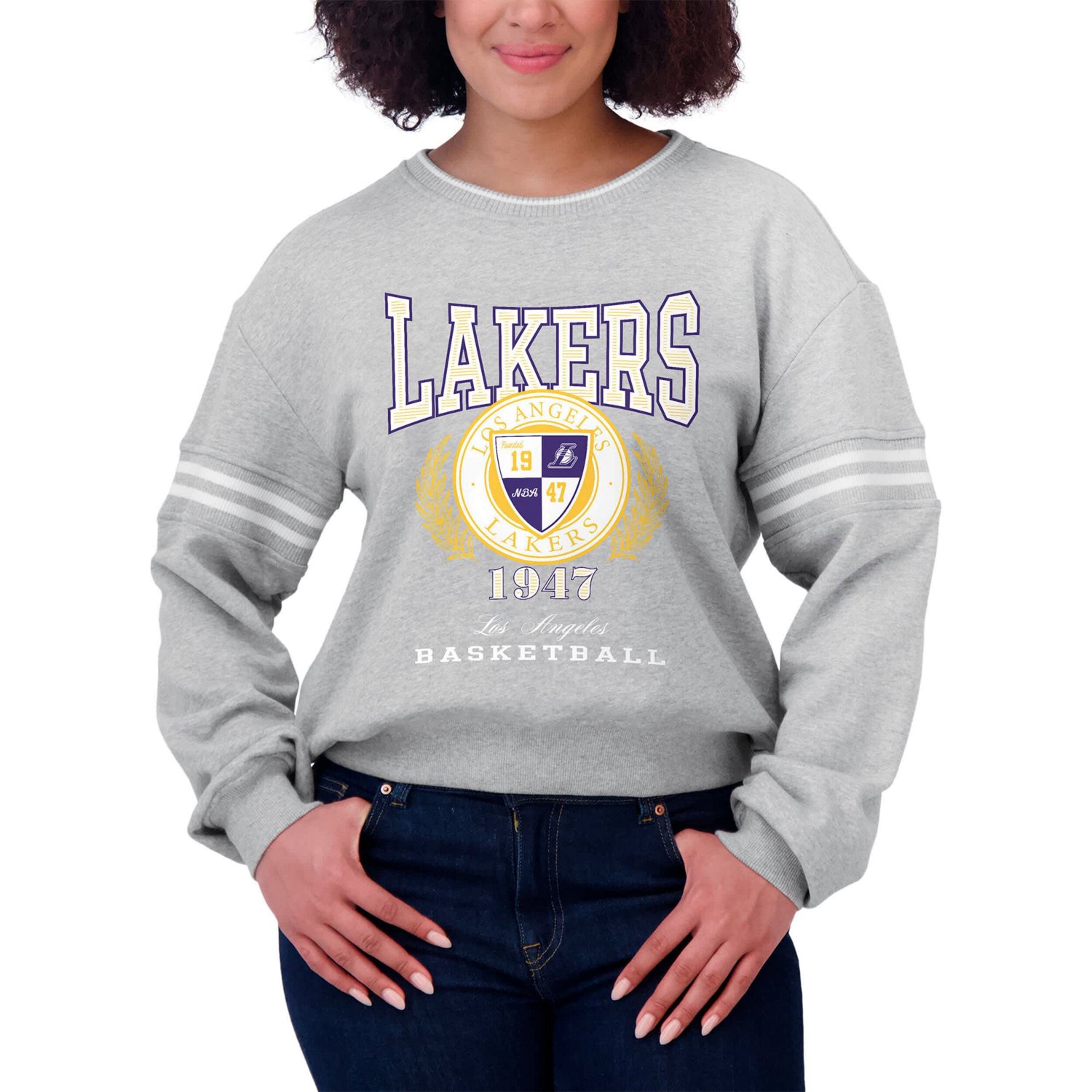 WEAR by Erin Andrews Los Angeles Lakers French Terry Pullover Sweatshirt - view number 4