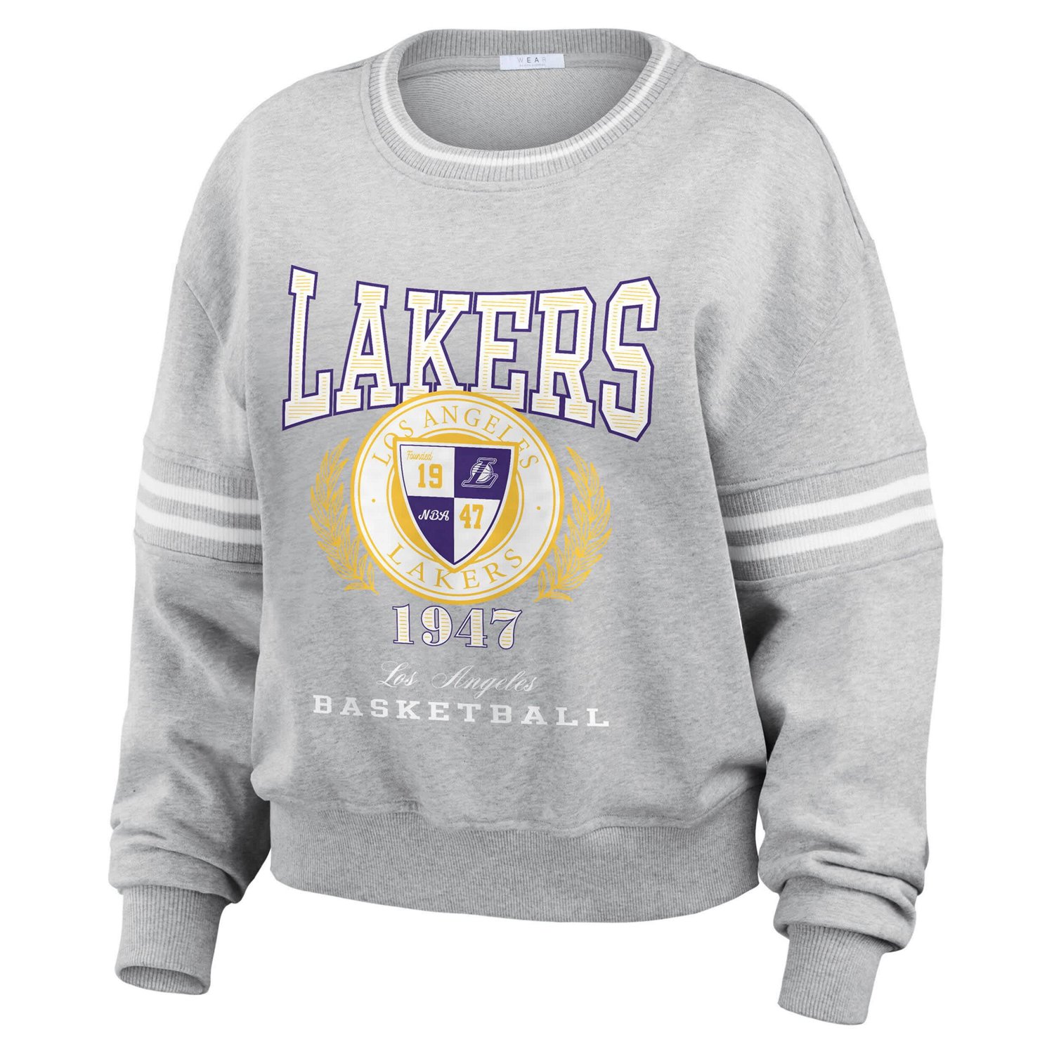 WEAR by Erin Andrews Los Angeles Lakers French Terry Pullover Sweatshirt